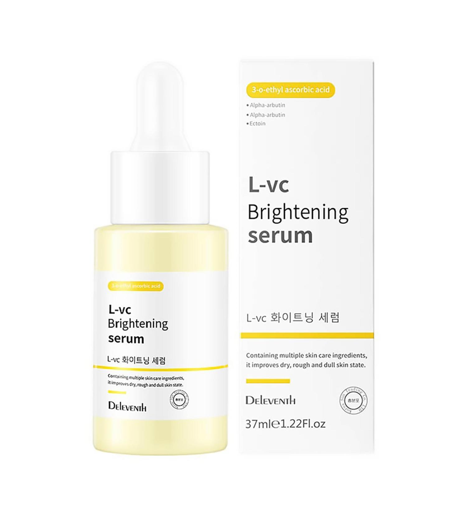 DEleventh Korean Brand Vitamin C Brightening Face Serum 37ml / with 3-O-Ethyl Ascorbic Acid Niacinamide and -Arbutin Reduce Dark Spots and Fine Lines Enhance Elasticity Hydrate and Protect Skin - Buy Online on GoSupps.com