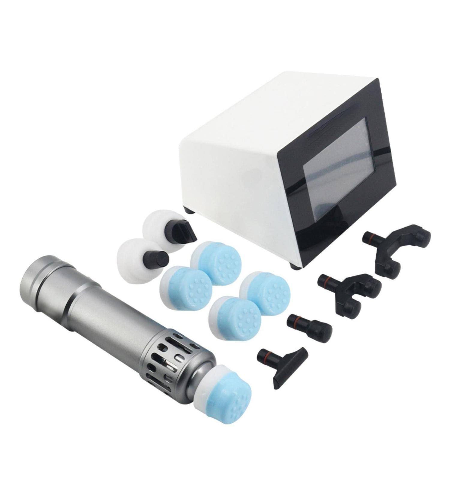 Shock Wave Physiotherapy Device - 2-in-1 Chiropractic Solution for Shoulder Pain Relief - 250mJ Massage Therapy in Dark Silver - Buy Online on GoSupps.com