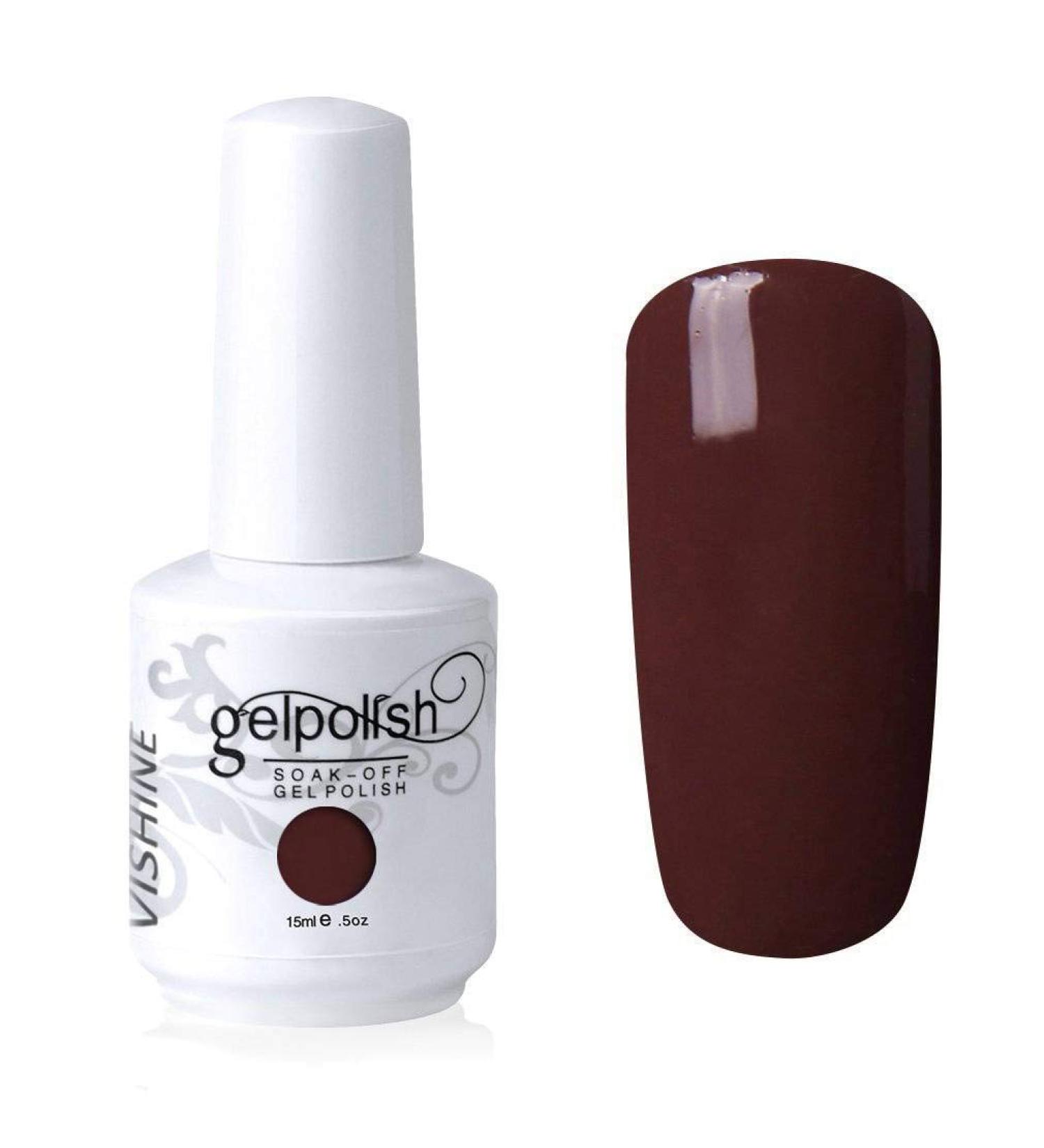 Vishine Gel Polish Nail Art Soak-off UV LED Nail Gel Polish Diy Manicure Brown(577) #577 - Buy Online on GoSupps.com