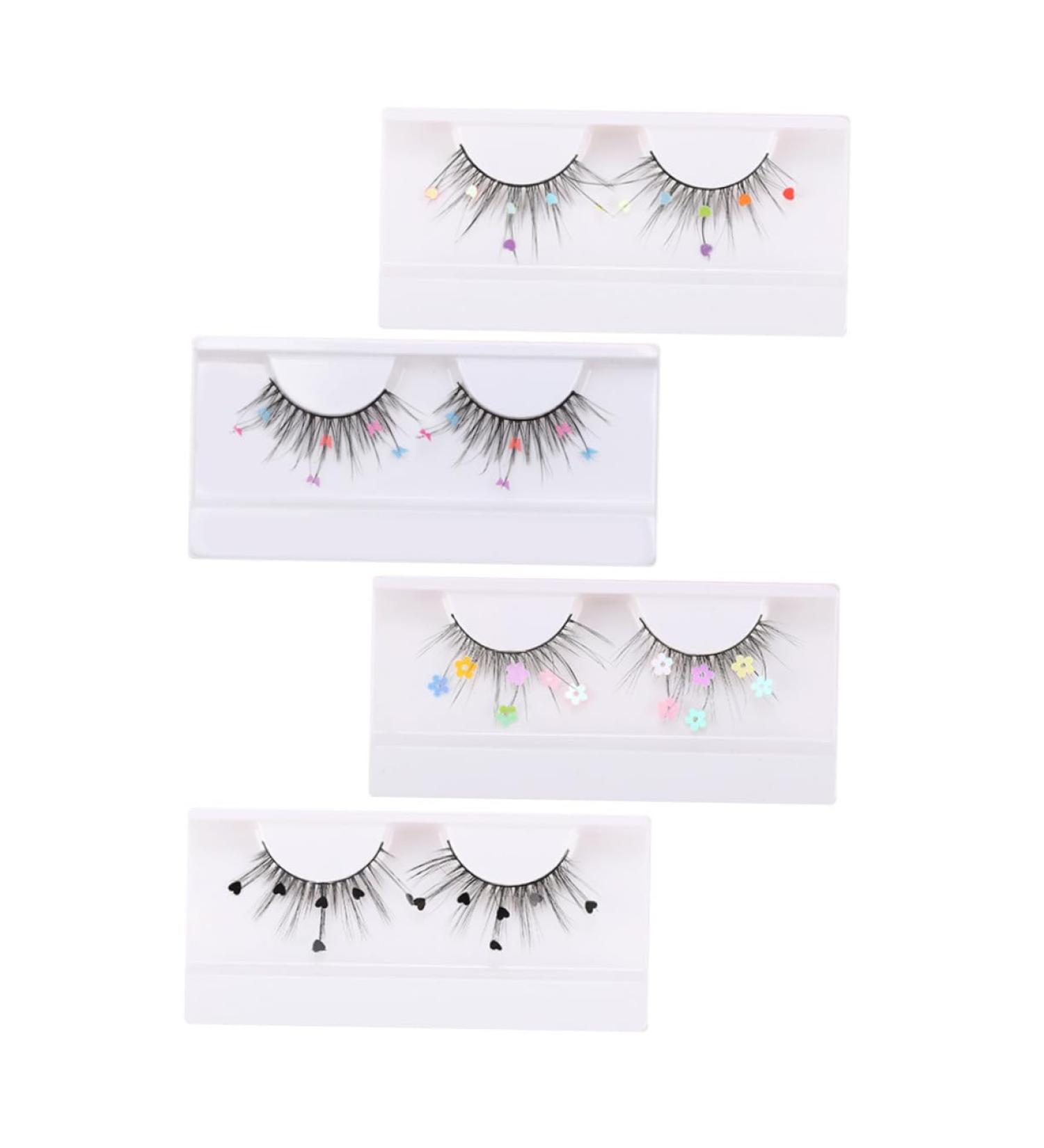DOITOOL Heart Eyelashes 4 Pairs Sequin False Eyelashes Heart Lashes Butterfly Eyelashes Makeup Eyelashes Pesta as Postizas Naturales False Eyelashes Butterfly Bulk 3d Flash Chip Imitation - Buy Online on GoSupps.com