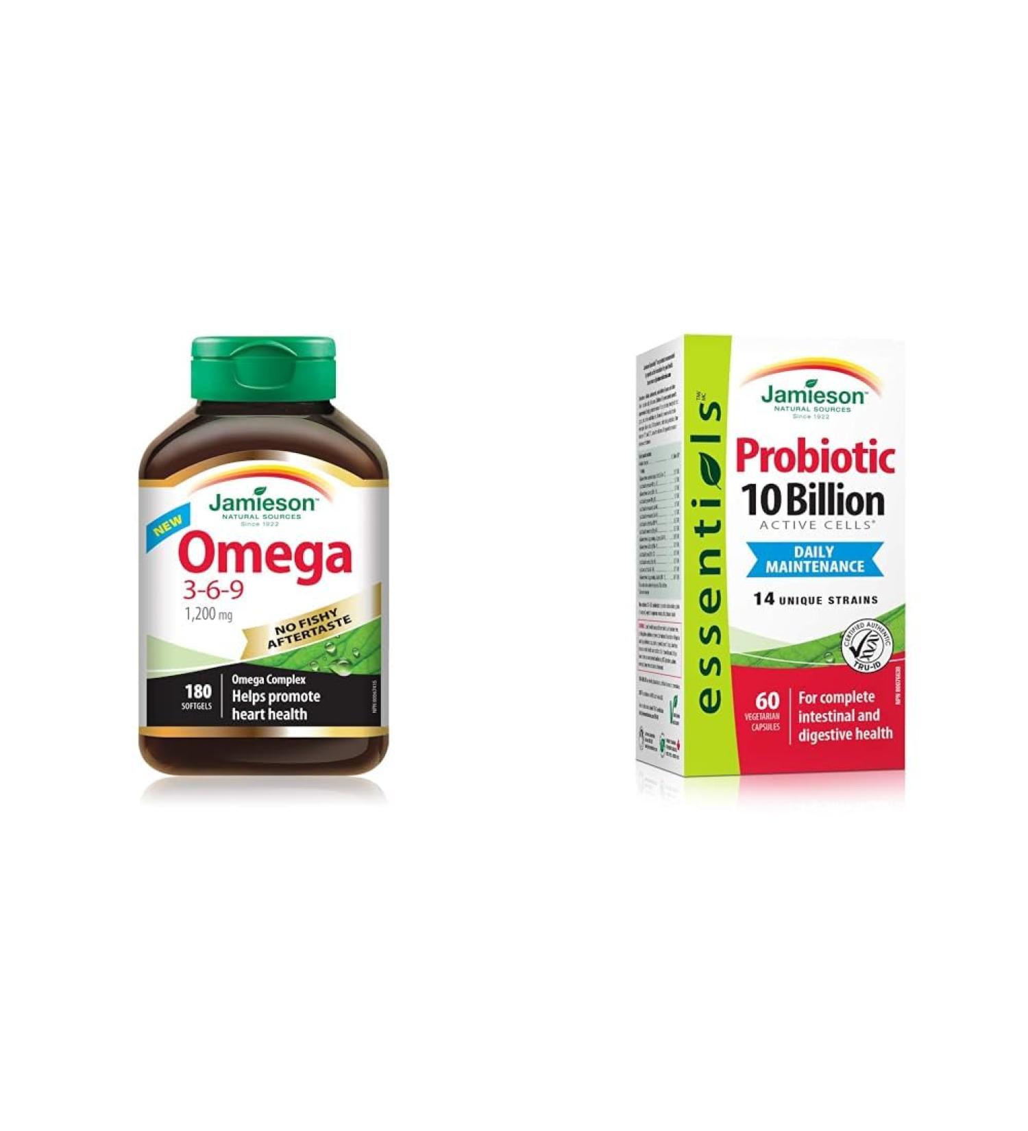 Jamieson NFA Omega 3-6-9 180 Softgels & 10 Billion 60 vegi-caps Softgels + 10 Billion 60 vegi-caps - Buy Online on GoSupps.com