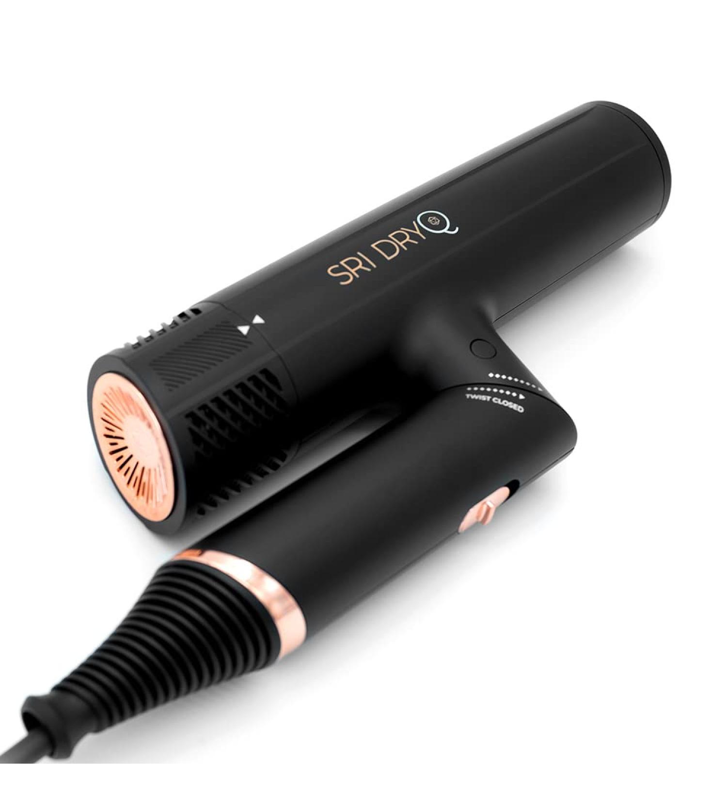 SRI DryQ Smart Hair Dryer - Lightweight & Foldable - Powerful Quiet Motor - Infrared & Ionic Tech - 3 Free Attachments - Intelligent Heat Control & Cool Shot Button - Buy Online on GoSupps.com