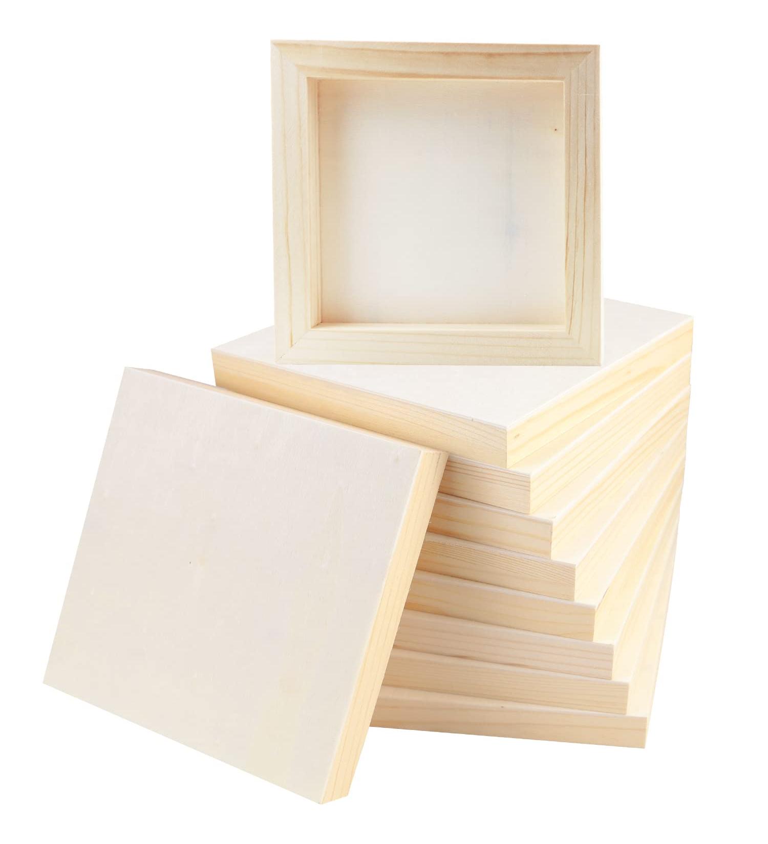 10 Pcs 6x6 Unfinished Wood Panel Boards for Crafts & Painting - DIY Art Projects, Pouring, Oils & Acrylics - Buy Online on GoSupps.com