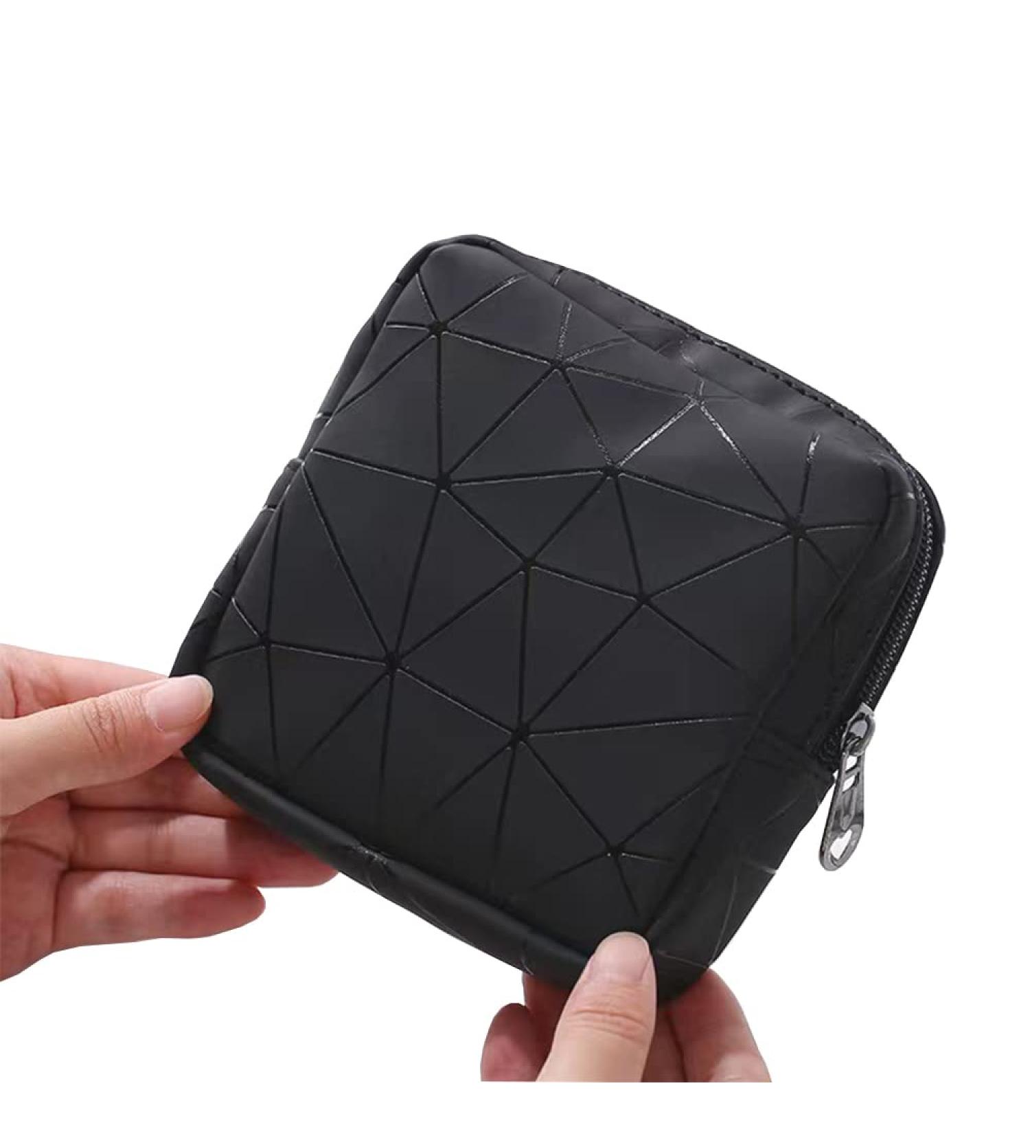 Portable Sanitary Napkin Storage Case - 2 Pieces Menstrual Pads & Cup for Teens & Women - Travel-Friendly Black Bag - Buy Online on GoSupps.com