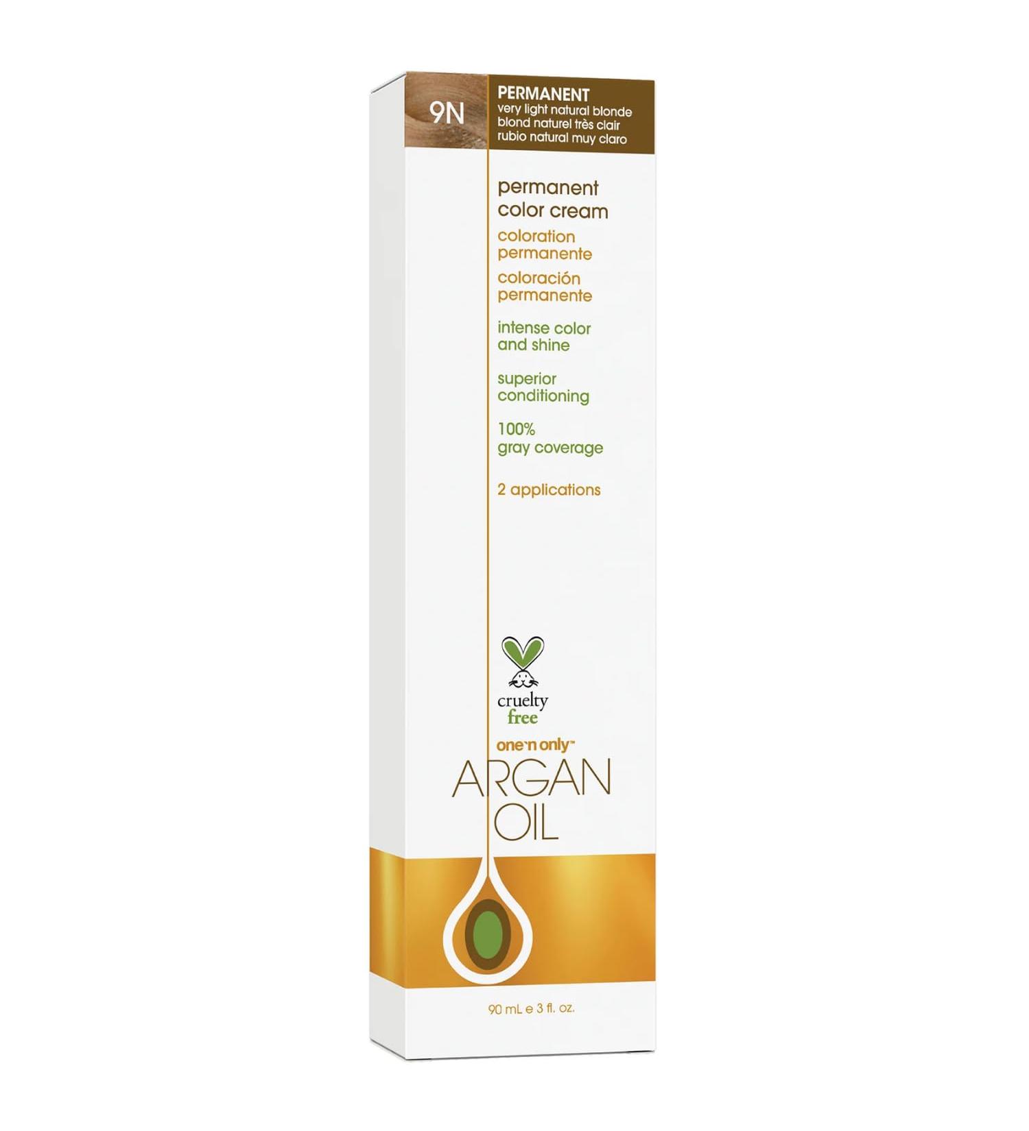 Argan Oil Permanent Color Cream - 9N Very Light Natural Blonde by One n Only for Unisex - 3 oz Hair Color