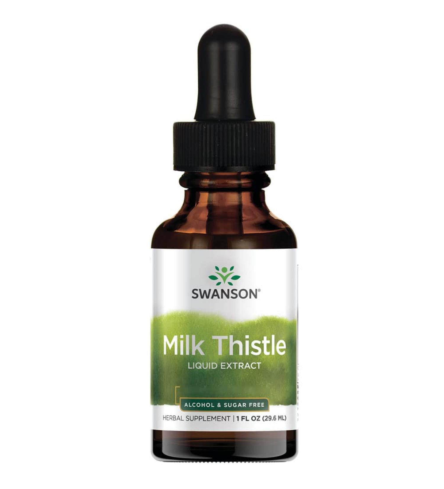 Swanson Milk Thistle Liquid Extract (Milk Thistle Extract) 2000mg 30ml Vegan Drops Vegetarian Lab Tested Soy Free Gluten Free Non-GMO - Buy Online on GoSupps.com