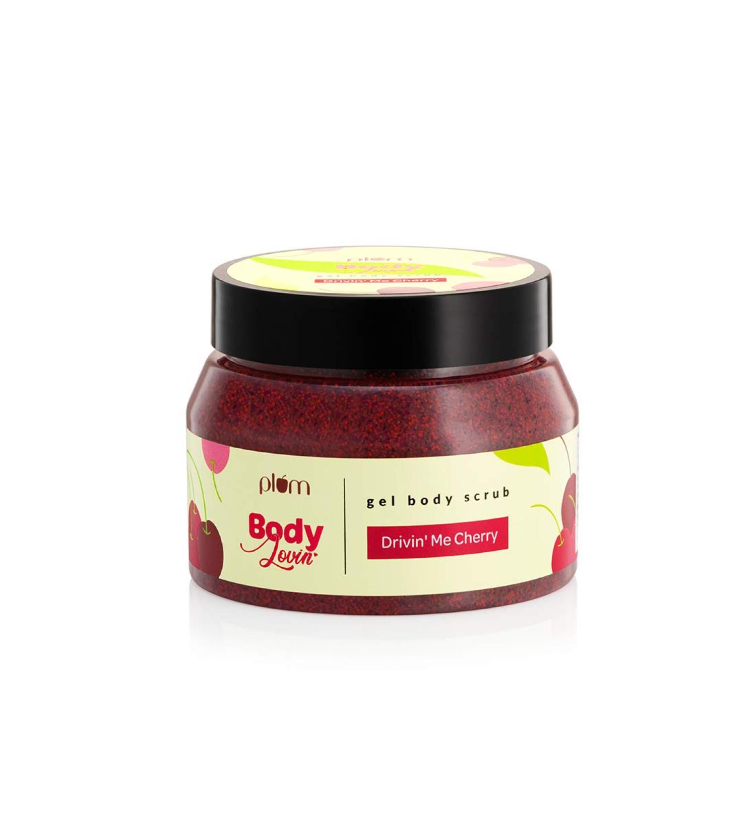 Plum Cherry Exfoliating Body Scrub with Acai Extract | Vegan, Cruelty-Free | Skin Brightening & Moisturizing | 7.05 Oz - Buy Online on GoSupps.com