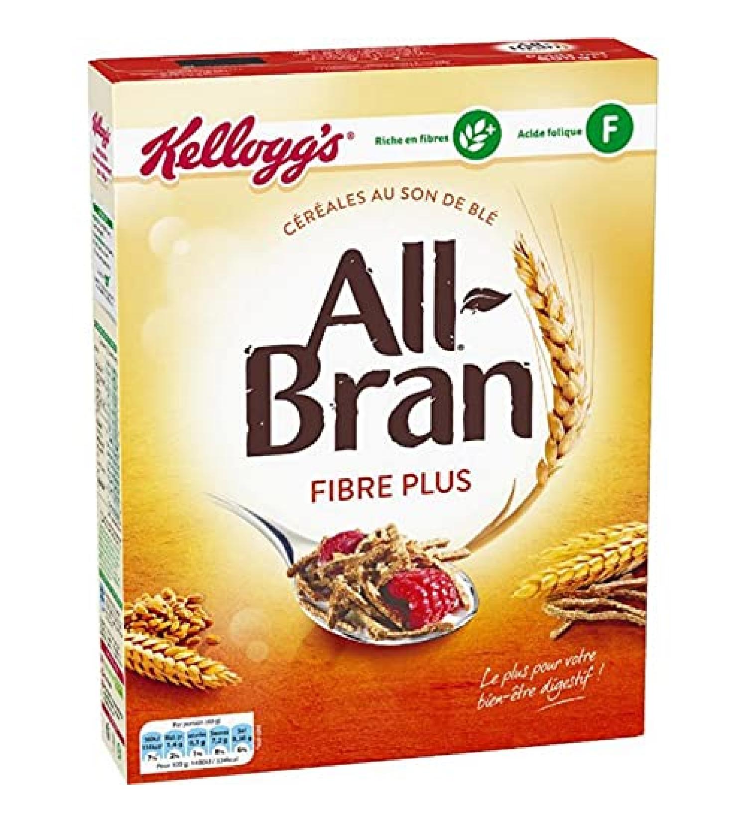 Kellogg s All Bran Fibre Plus 500g (lot de 3)