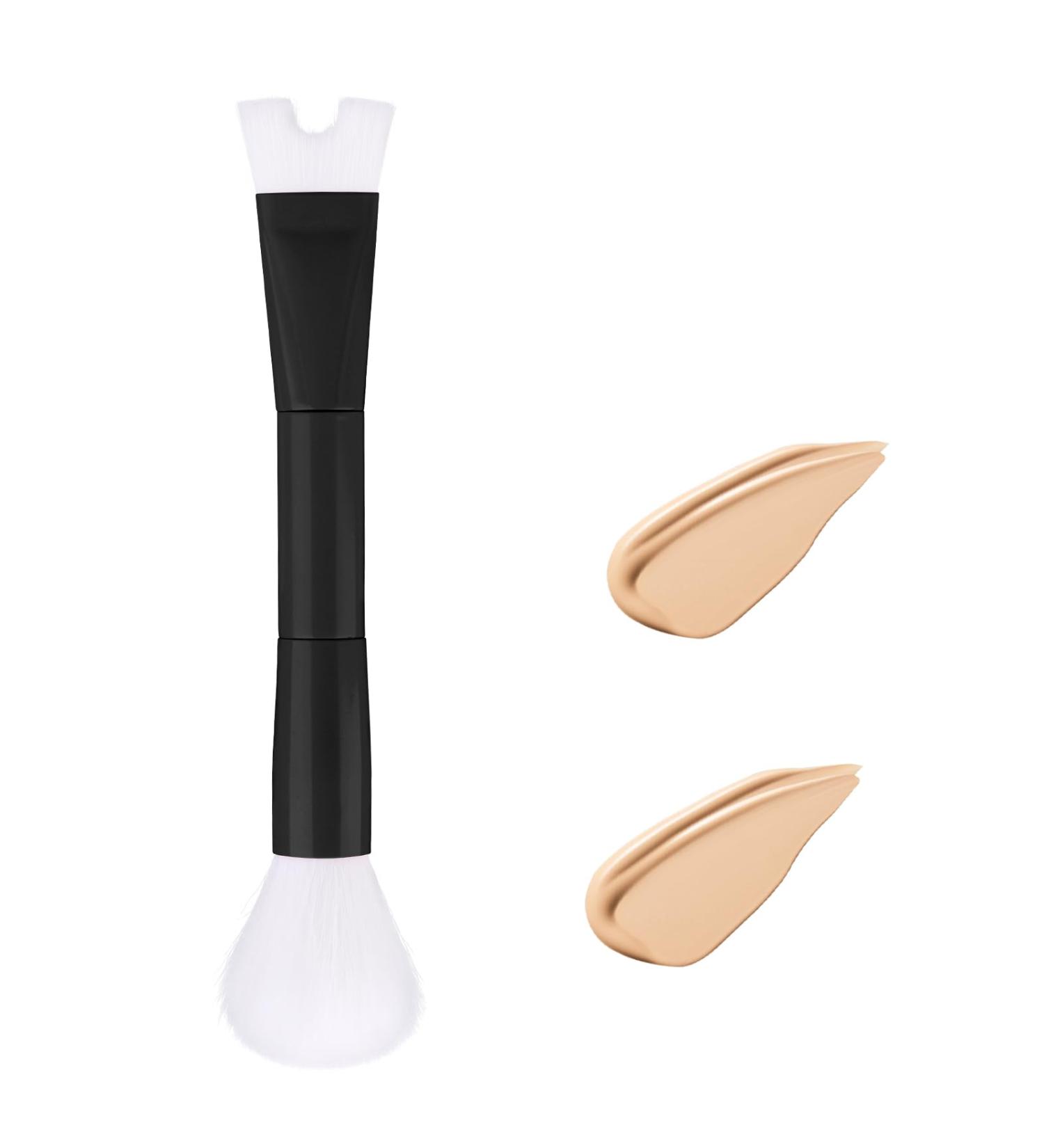 Nose Makeup Brush Nose Contour Brush U-shaped Double Ended Nose Sculpting Brush Precise 2 in 1 Puffy Makeup Brush for Blush Highlight Easy Contour Beginners Professional (Black) - Buy Online on GoSupps.com