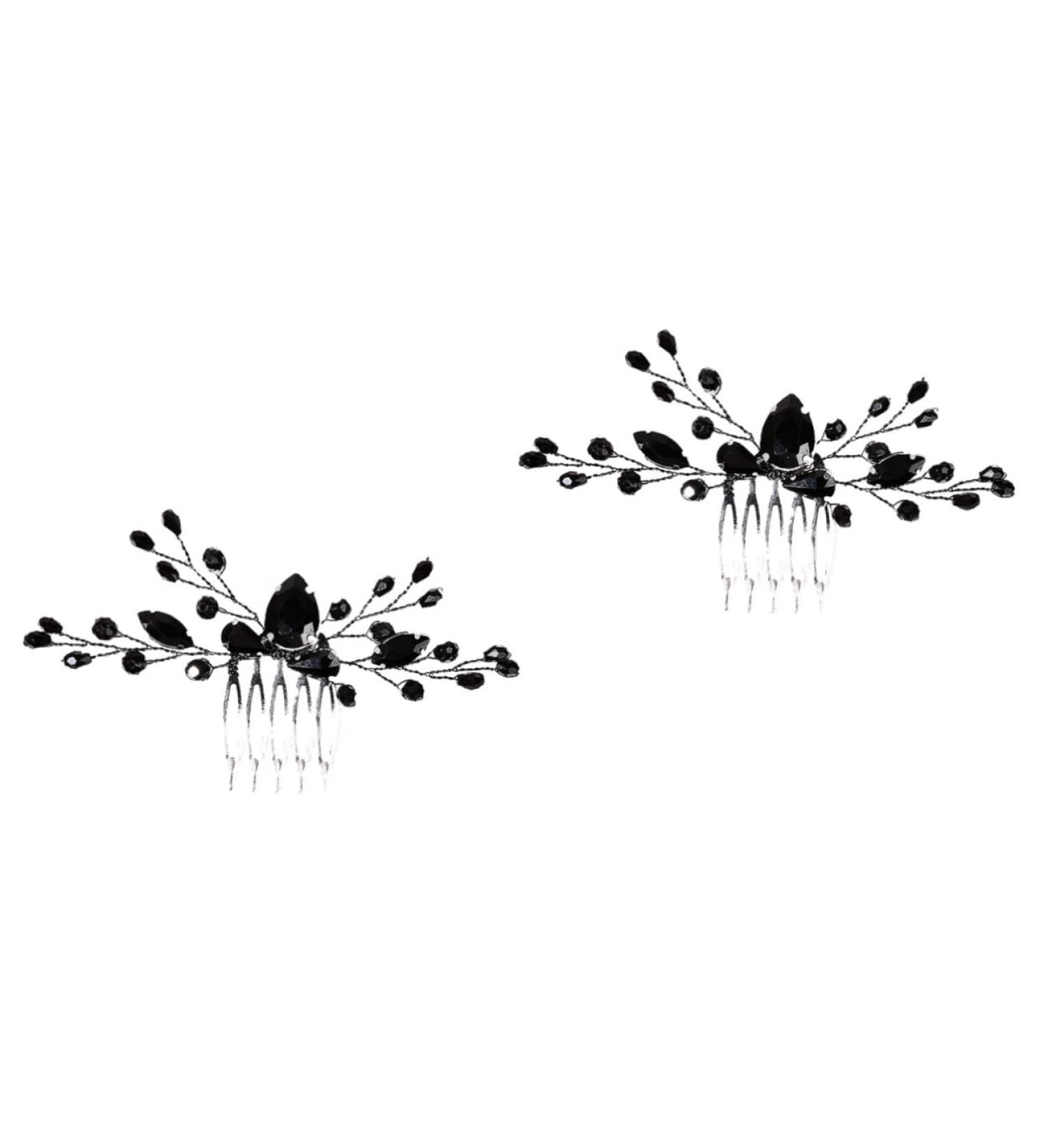 minkissy Accessories rhinestone hair clips rhinestones black hair accessories grace Miss hair accessories bride bridesmaid European and American rhinestone comb vintage bride hair Comb - Buy Online on GoSupps.com