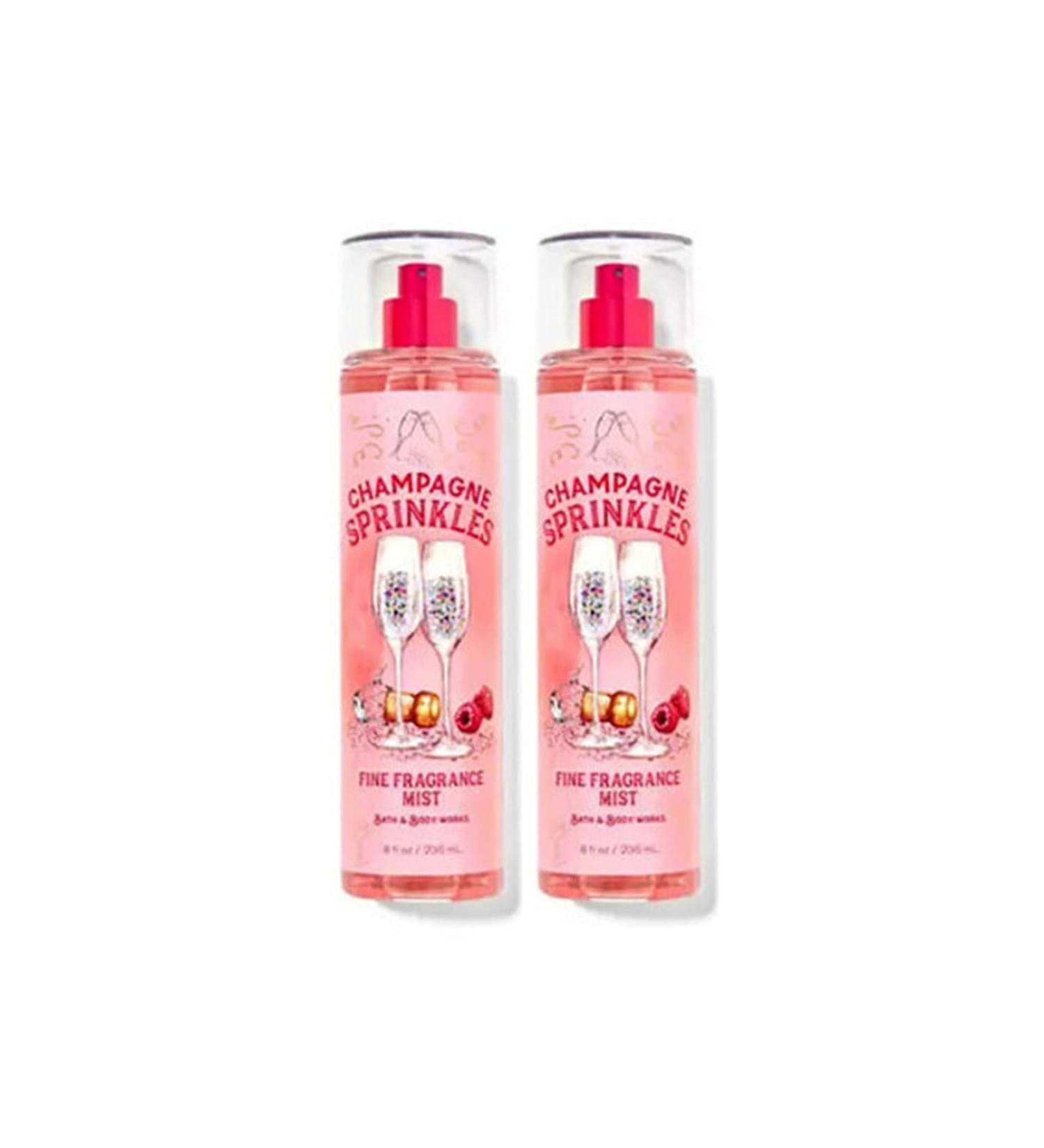 Bath and Body Works Champagne Sprinkles Fine Fragrance Mists Pack Of 2 8 oz. Bottles (Champagne Sprinkles)