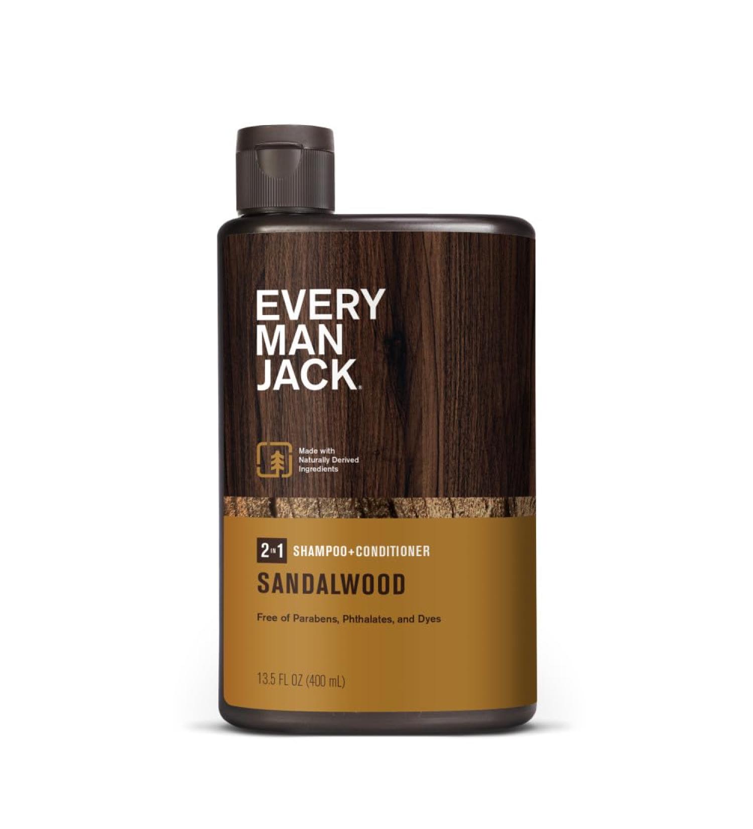 Every Man Jack Daily Shampoo & Conditioner - Sandalwood 13.5 oz | All Hair Types | Buy Internationally - Buy Online on GoSupps.com