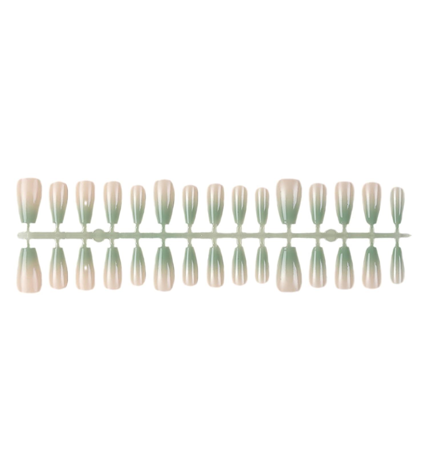 YOXIER Handmade Blush Gradient Press-on Nails Smudged Wear 1 Bag Wearing Nail Natural Perfect Fitting Trace-less Fake for J