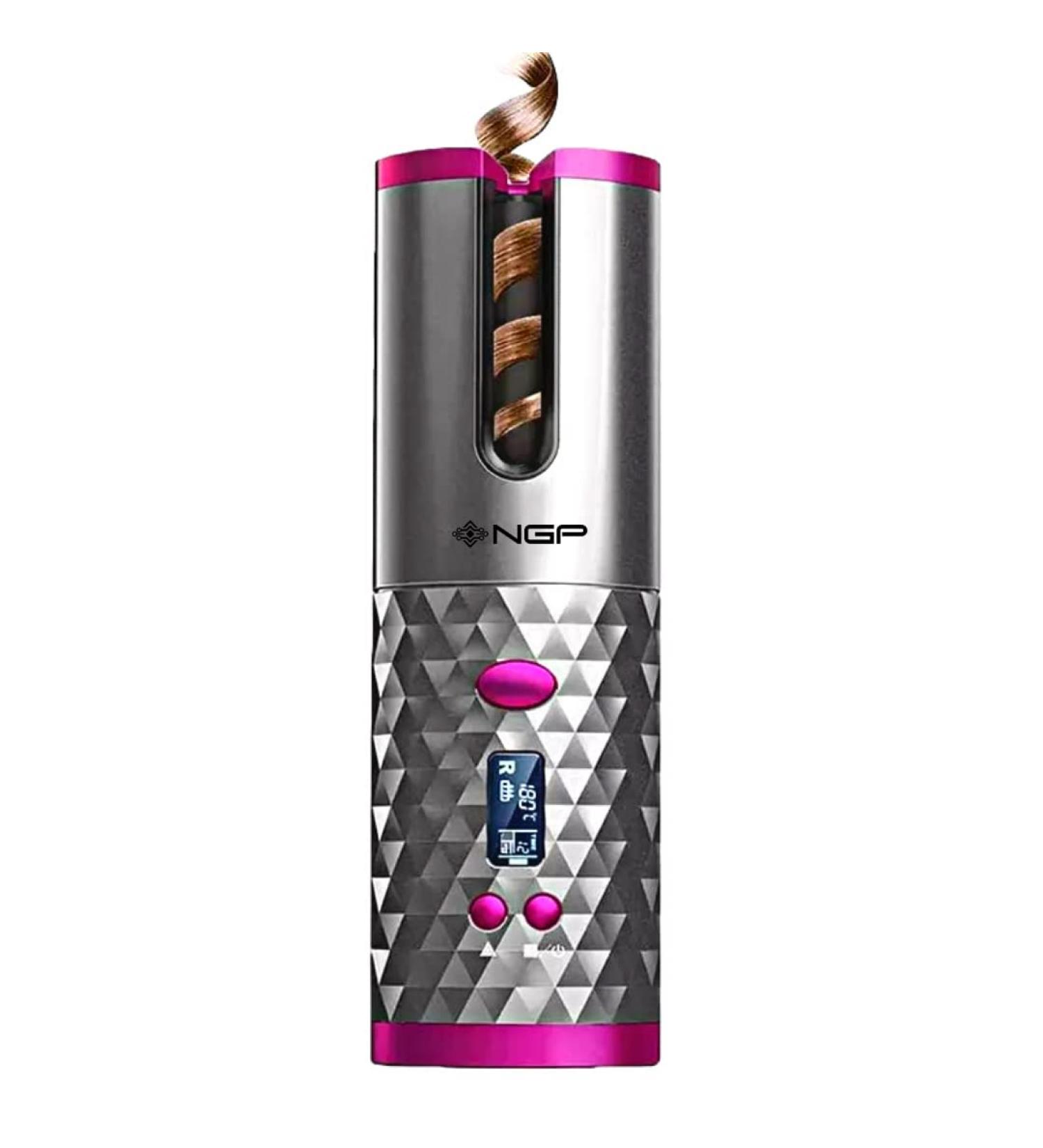 NGP Automatic Hair Curler | Cordless Auto Curler with LCD Display 6 Temps & Timers | Portable Rechargeable Self-Hair Curling Iron for Lasting Shiny Curls - Shop Internationally - Buy Online on GoSupps.com