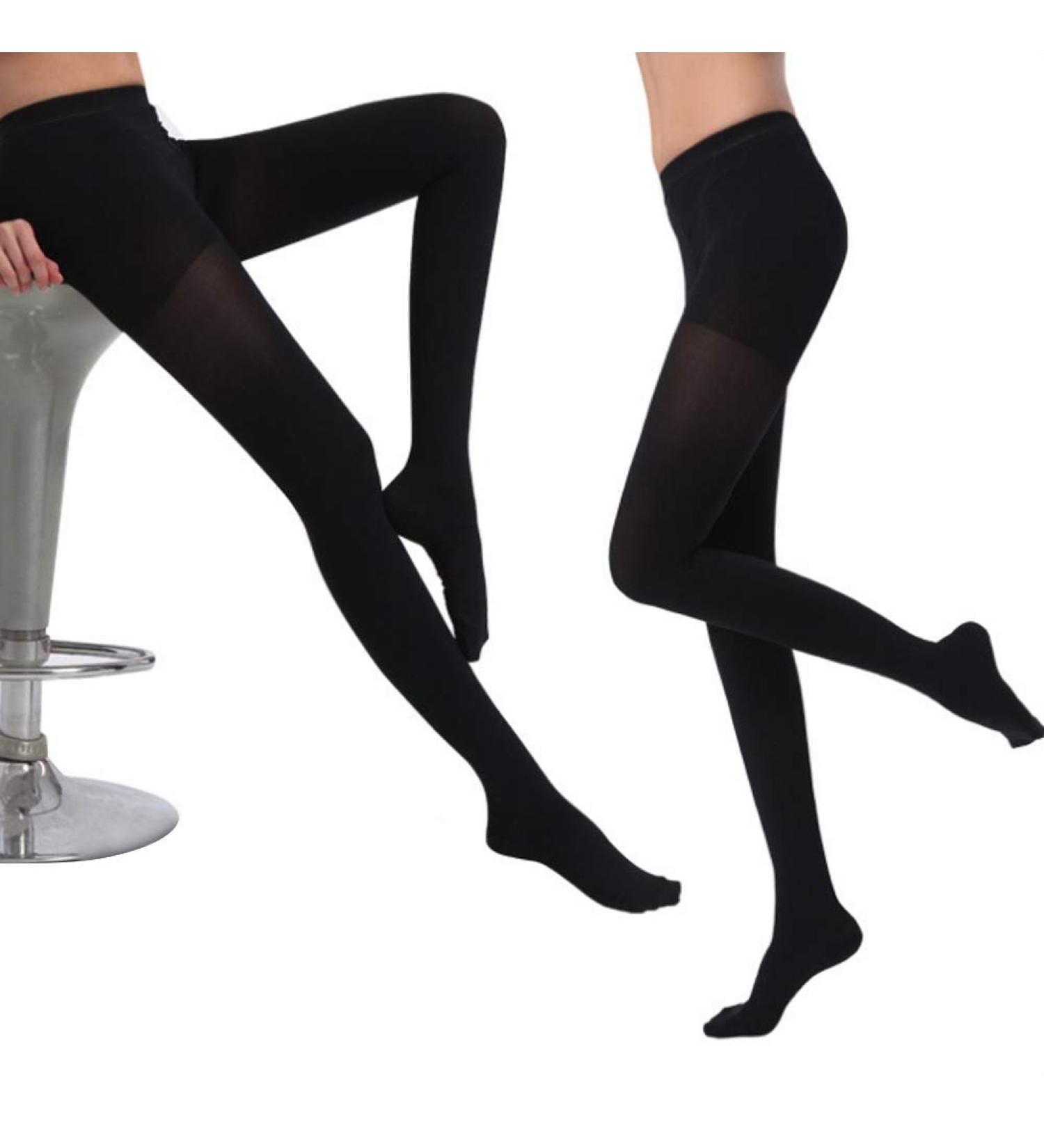 Compression Tights & Thigh High Stockings for Men & Women | Pain Relief XXL Black Fine Tights - Buy Online on GoSupps.com