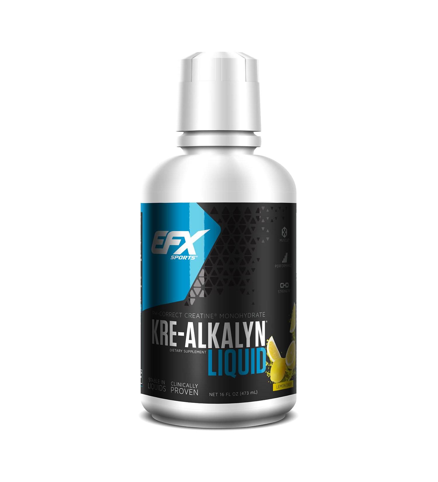 Buy EFX Sports Kre-Alkalyn Creatine Liquid Concentrate - PH-Correct Formula for Strength Muscle & Performance - 63 Servings Lemon Drop - Buy Online on GoSupps.com