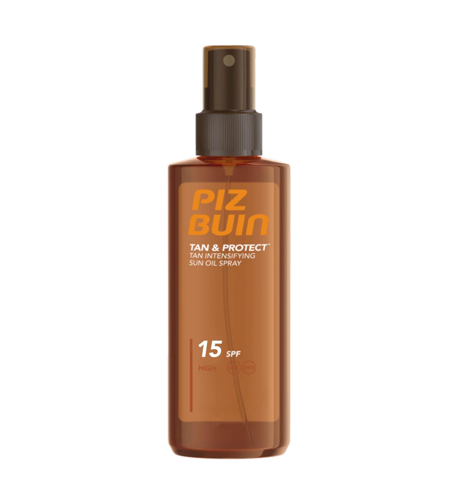 Piz Buin Tan and Protect Oil Spray SPF15 150ml - Sun Protection for a Beautiful Tan - Buy Online on GoSupps.com