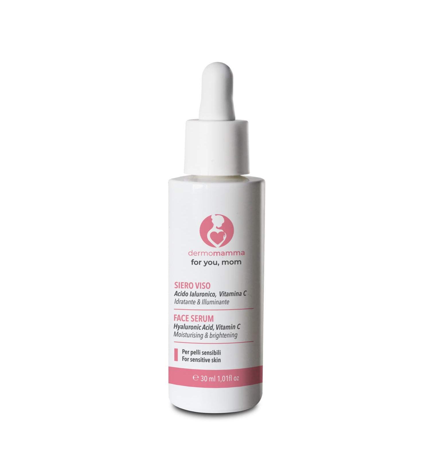  dermomamma Facial Serum with Hyaluronic Acid Vitamin C Anti-Wrinkle Anti-Spot Illuminating - Indicated for Pregnancy and Breastfeeding 30 ml - Buy Online on GoSupps.com