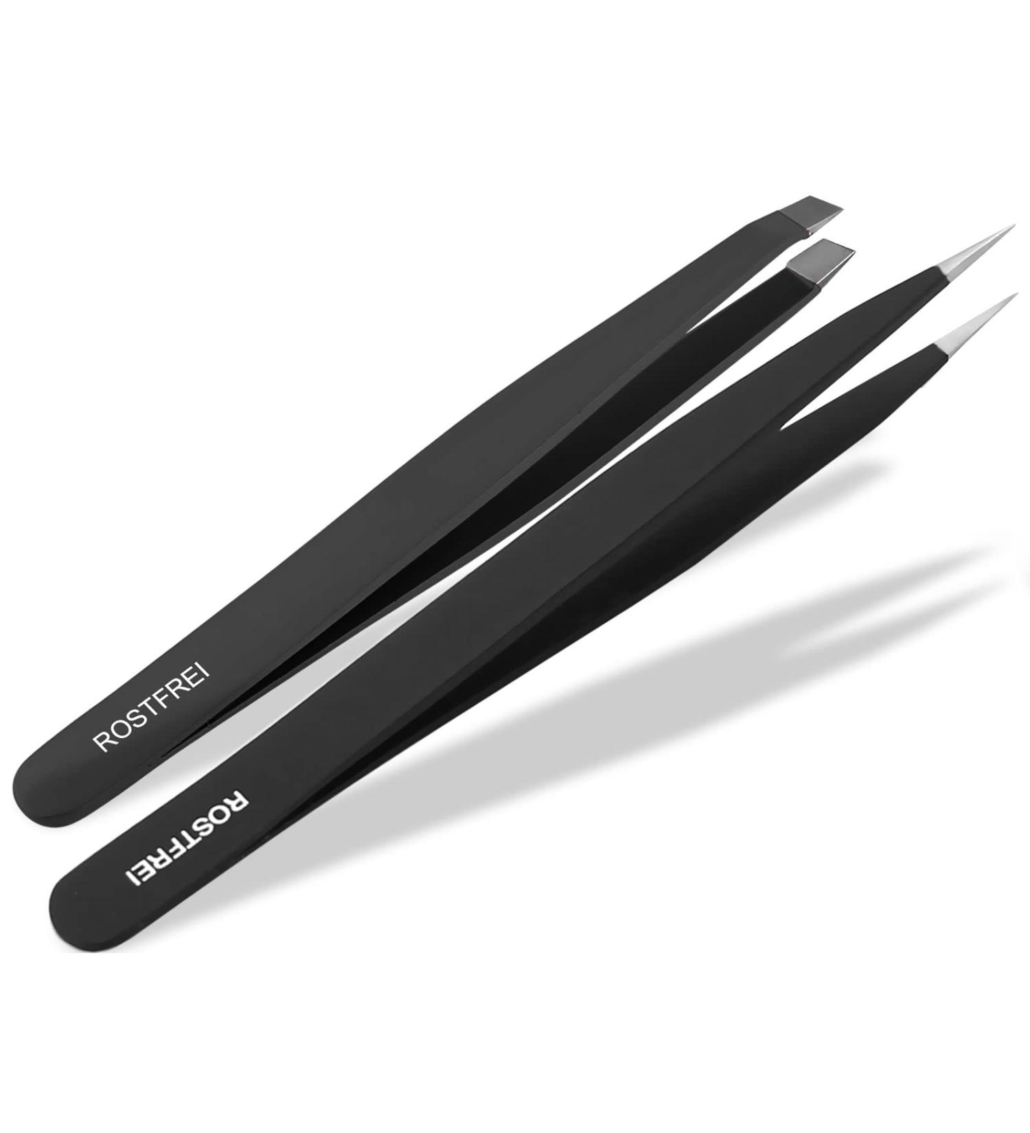 2-Piece Pointed Tweezers Set | Slanted & Pointed Microscopy Tweezers for Splinter Removal - International Shipping - Buy Online on GoSupps.com