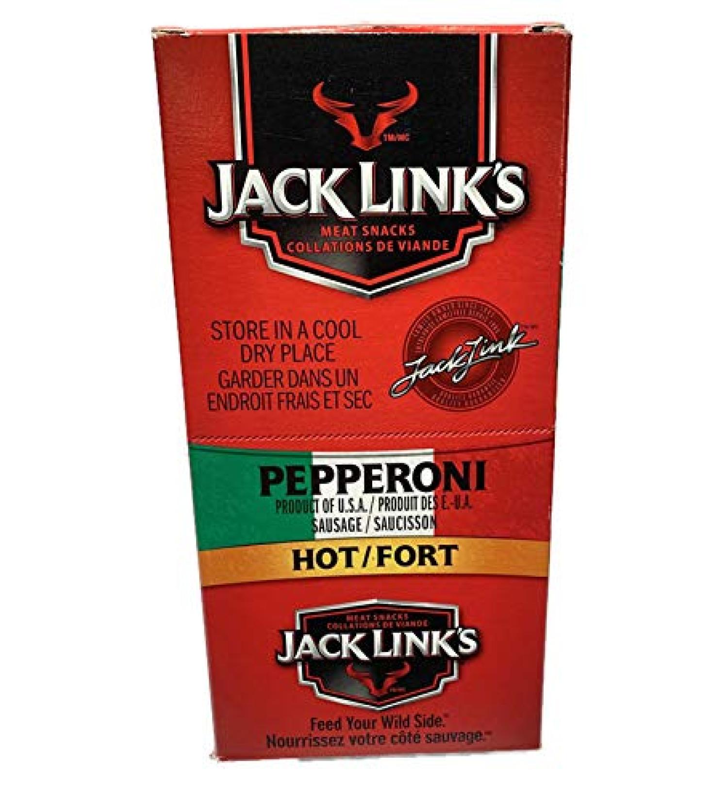 JACK LINKS HOT PEPPERONI - 20 Individually Wrapped 20g Sticks - Buy Online on GoSupps.com