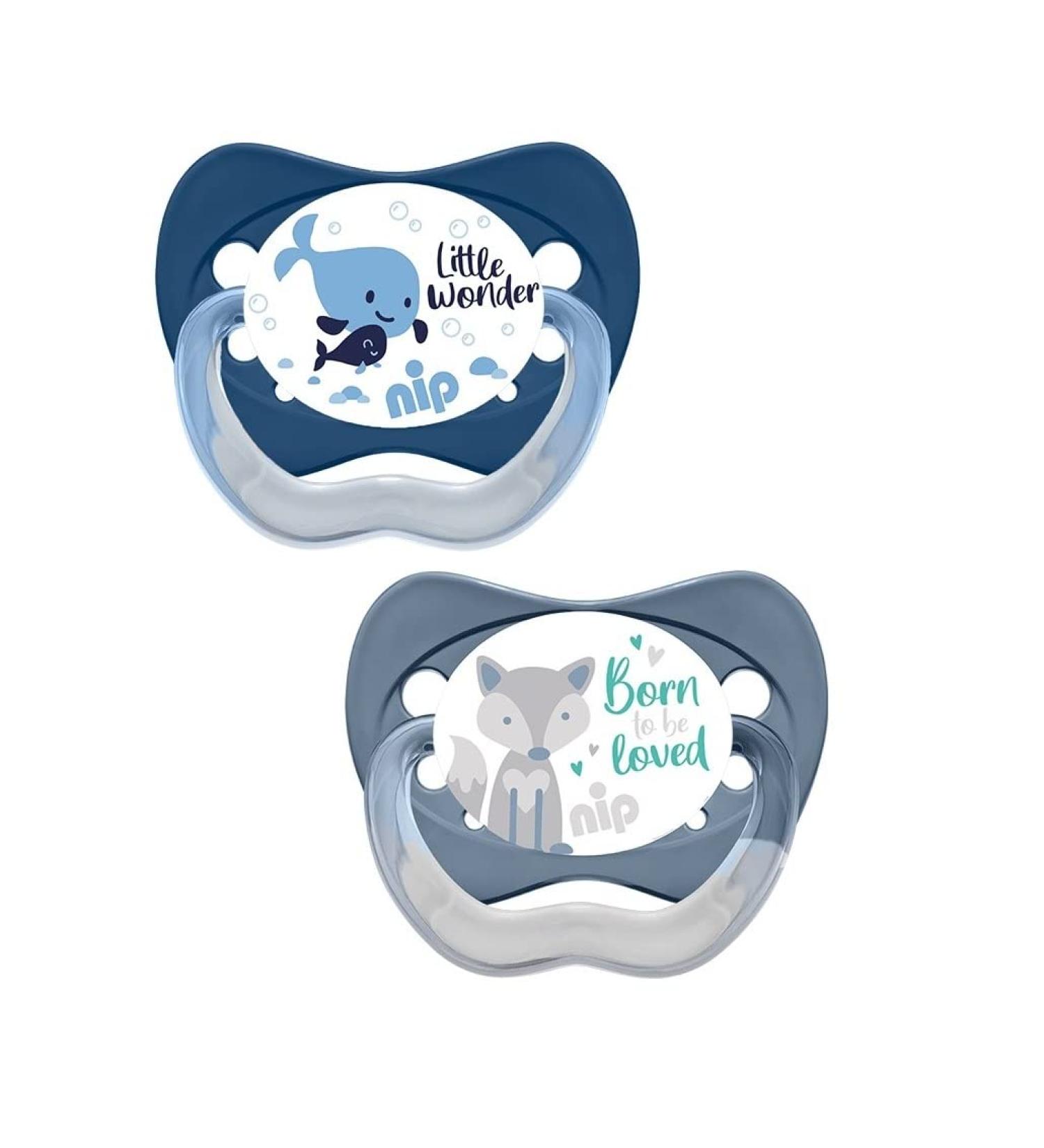 Buy Family Latex Orthodontic Nip Pacifier - Reduces Tooth & Jaw Pressure Made in Germany (5-18 Months) - Blue Grey - International Shipping - Buy Online on GoSupps.com