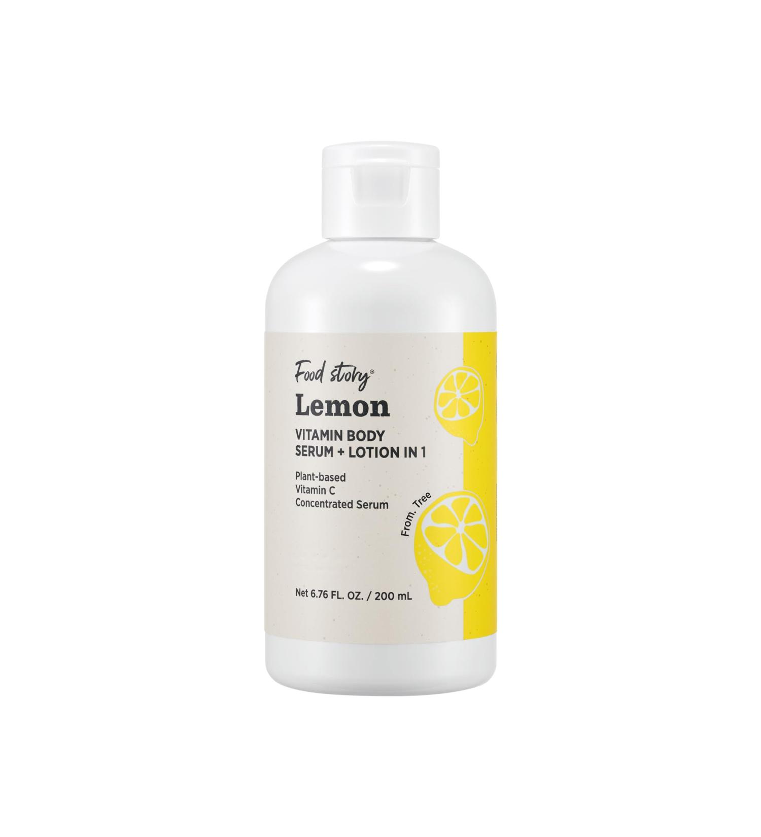 Food Story Lemon VITAMIN BODY SERUM + LOTION IN 1 vitamin C of lemon yuzu tangerine Concentrated Serum Plant-based No silicone No mineral oil Clean Beauty 100% Made in Korea - Buy Online on GoSupps.com