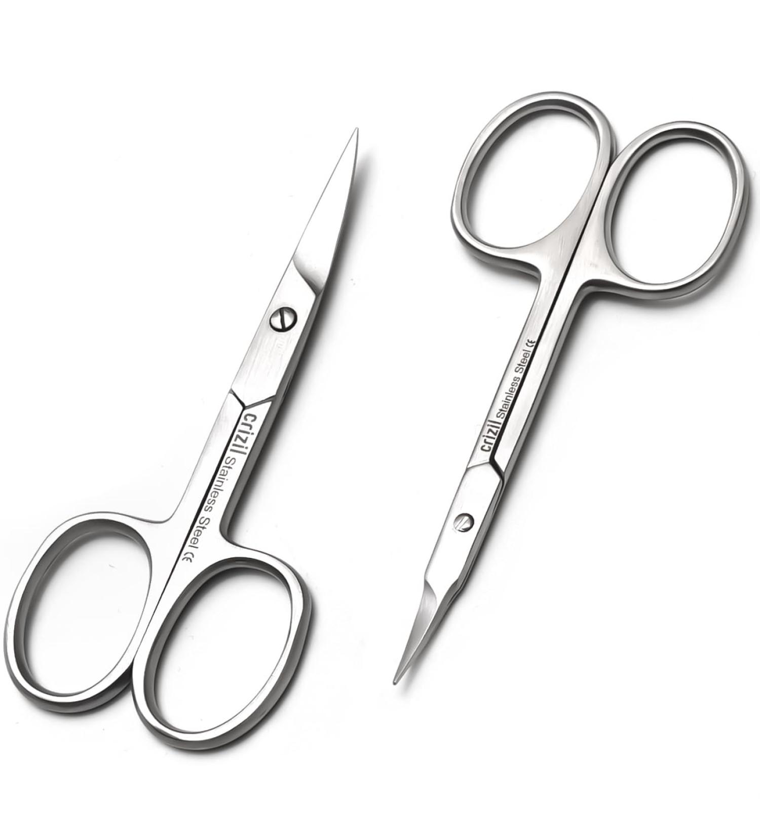 CRIZIL Nail & Cuticle Scissors Set: Stainless Steel Sharp Curved Blades for Precise Manicure Pedicure Grooming Perfect for Women & Men Home or Professional (Pack of Nail & Cuticle Scissors) - Buy Online on GoSupps.com