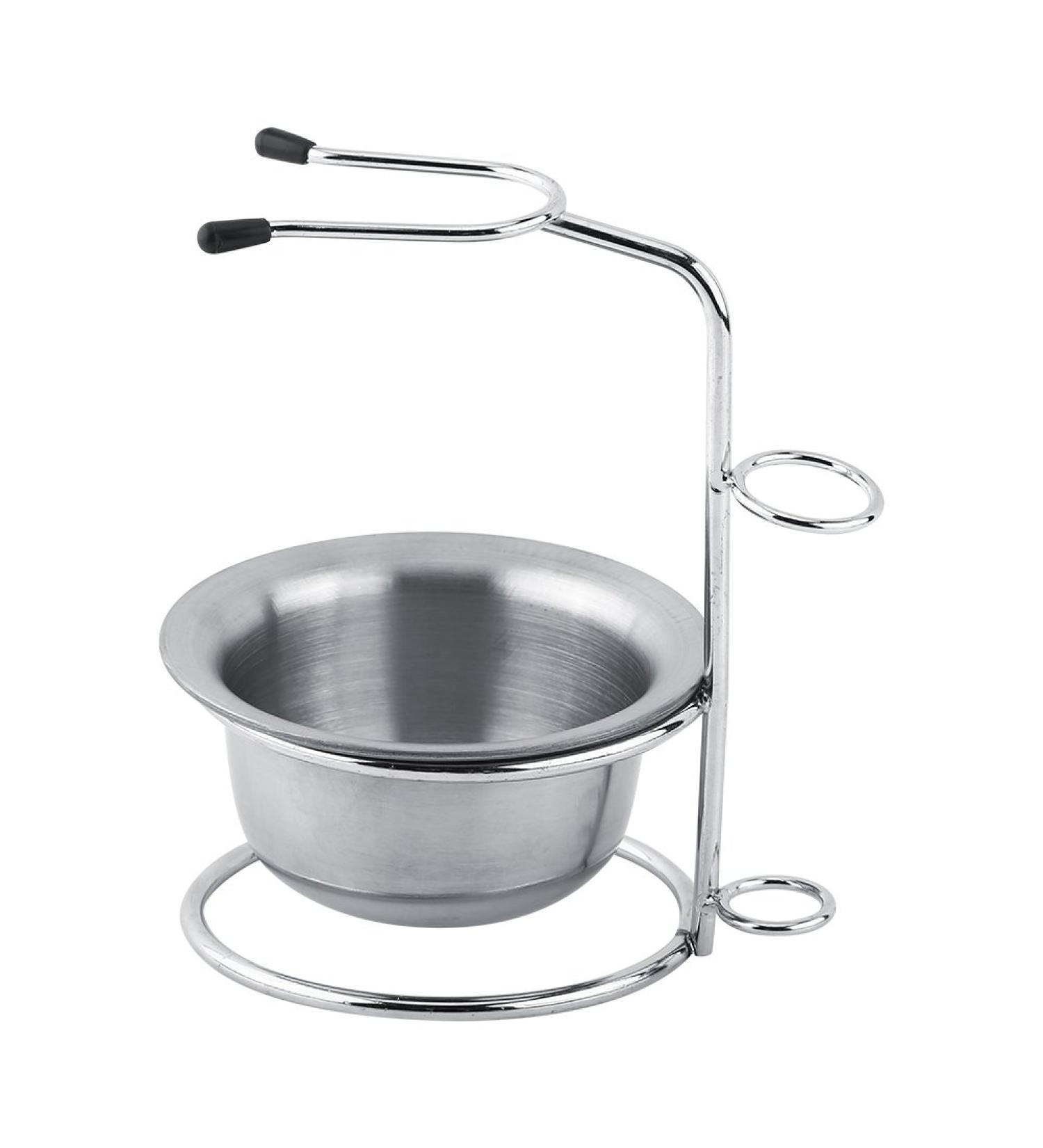 Premium Stainless Steel Shaving Stand Holder & Bowl Kit - Men's Shaving Tool Set - Buy Online on GoSupps.com