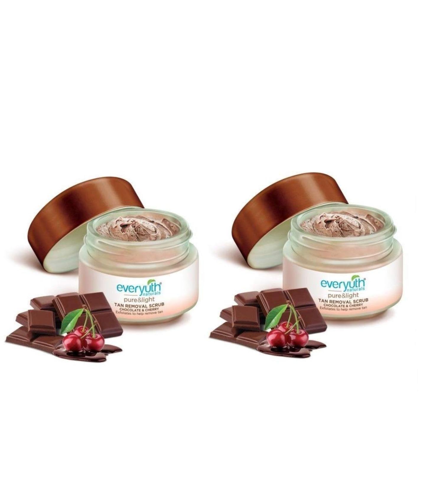 Naturals Chocolate and Cherry Tan Removal Scrub - 100 gm | Effective Tan Lightening & Skin Exfoliation - Buy Online on GoSupps.com