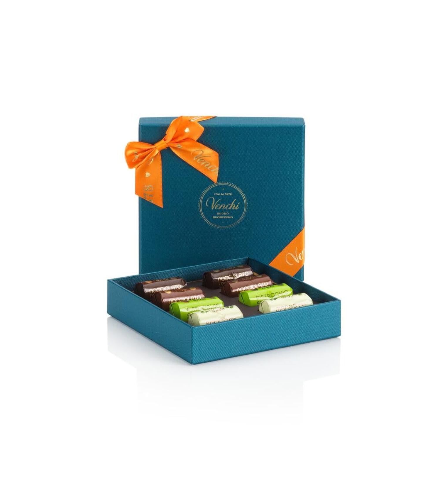 Venchi - Murrine Collection - Blue box with assortment of Mini ingots 117 g - with Piedmont Hazelnuts PGI - Gluten free - Gift idea - Buy Online on GoSupps.com