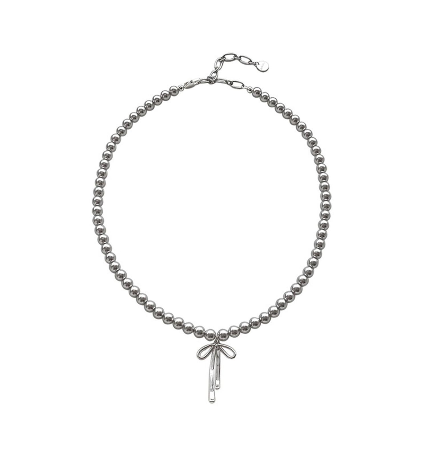 Oralgo's Exquisite Gray Pearl Necklace - Elegant Collarbone Chain with Loop Trailer & Charm Decoration for Women - Premium Copper Jewelry - Buy Online on GoSupps.com