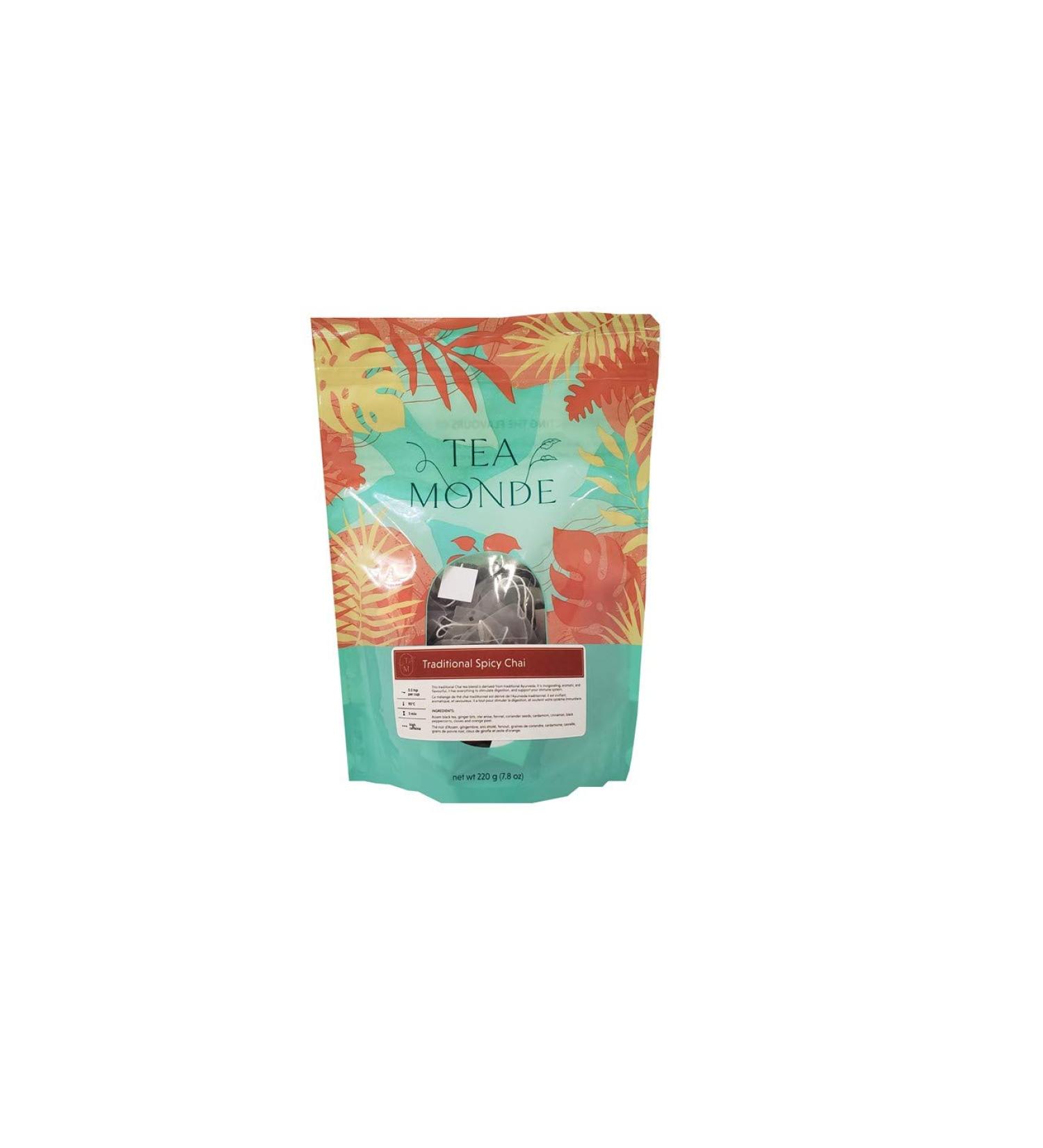 Tea Monde- Spicy Chai- 40 Tea Bags - Buy Online on GoSupps.com