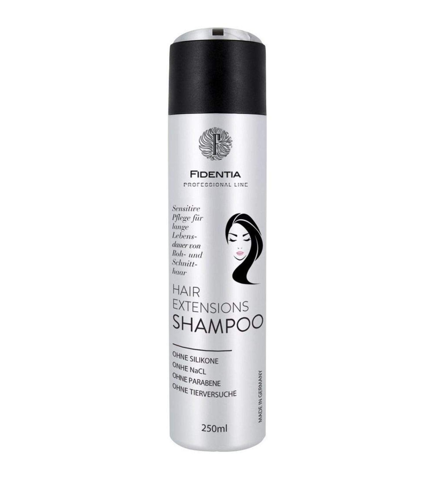 Fidentia Hair Extensions Shampoo | Sensitive without silicones | high percentage of argan oil | for raw hair 250ml