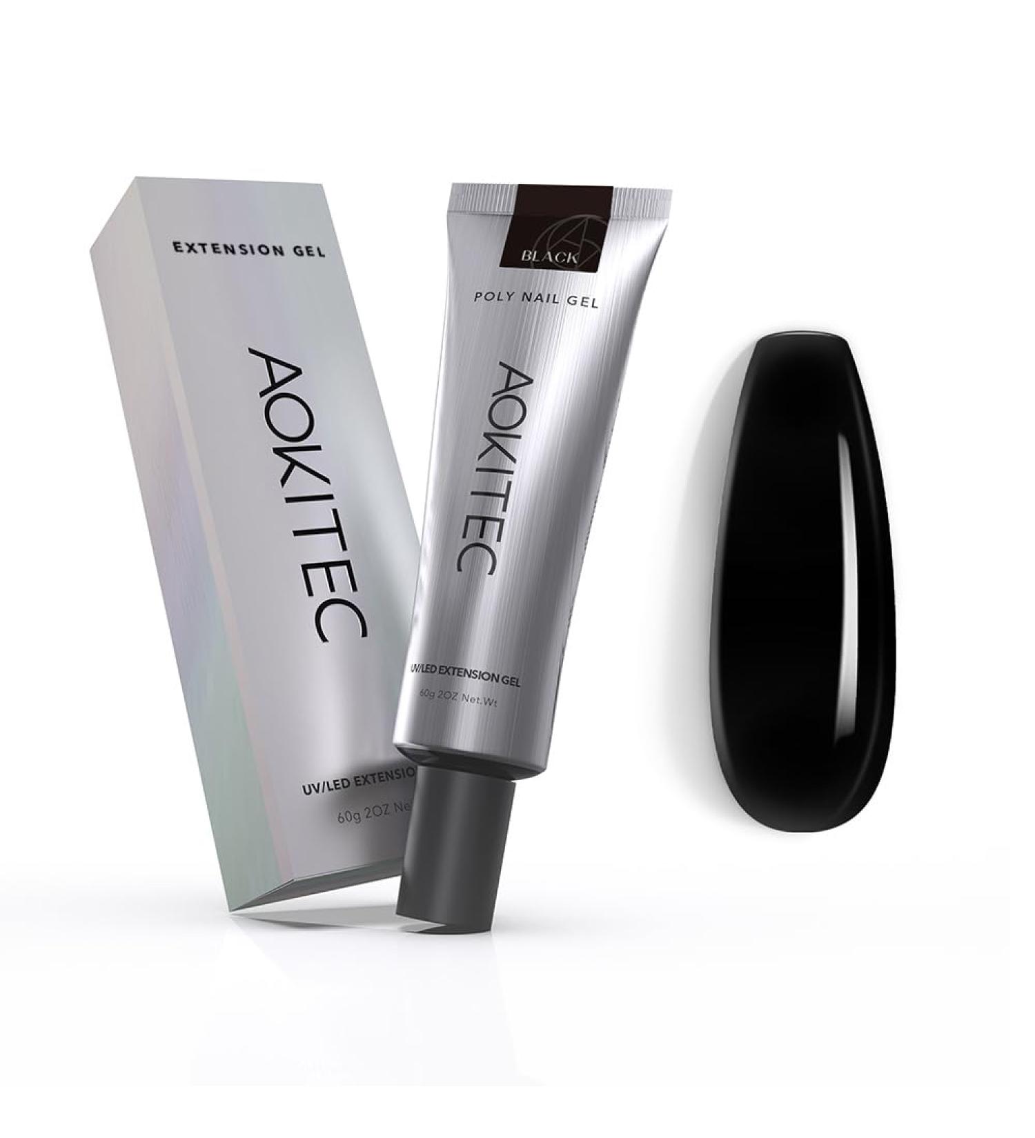 Aokitec 60ml Black Nail Extension Gel - UV Polish & Acrylic Assembly Gel for Salon & DIY Nail Art - Buy Online on GoSupps.com