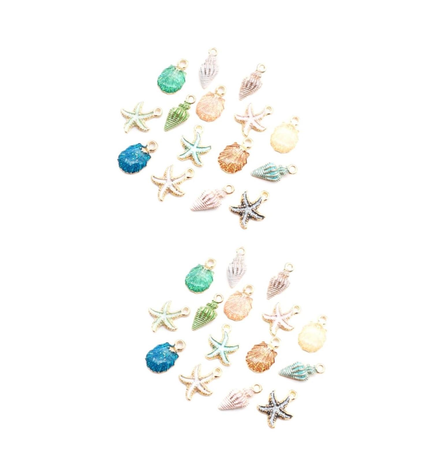 TEHAUX 56 Pcs Women Fashion Pendants Shell Design Beach Charms Metal Diy Pendant Accessories Earrings - Buy Online on GoSupps.com
