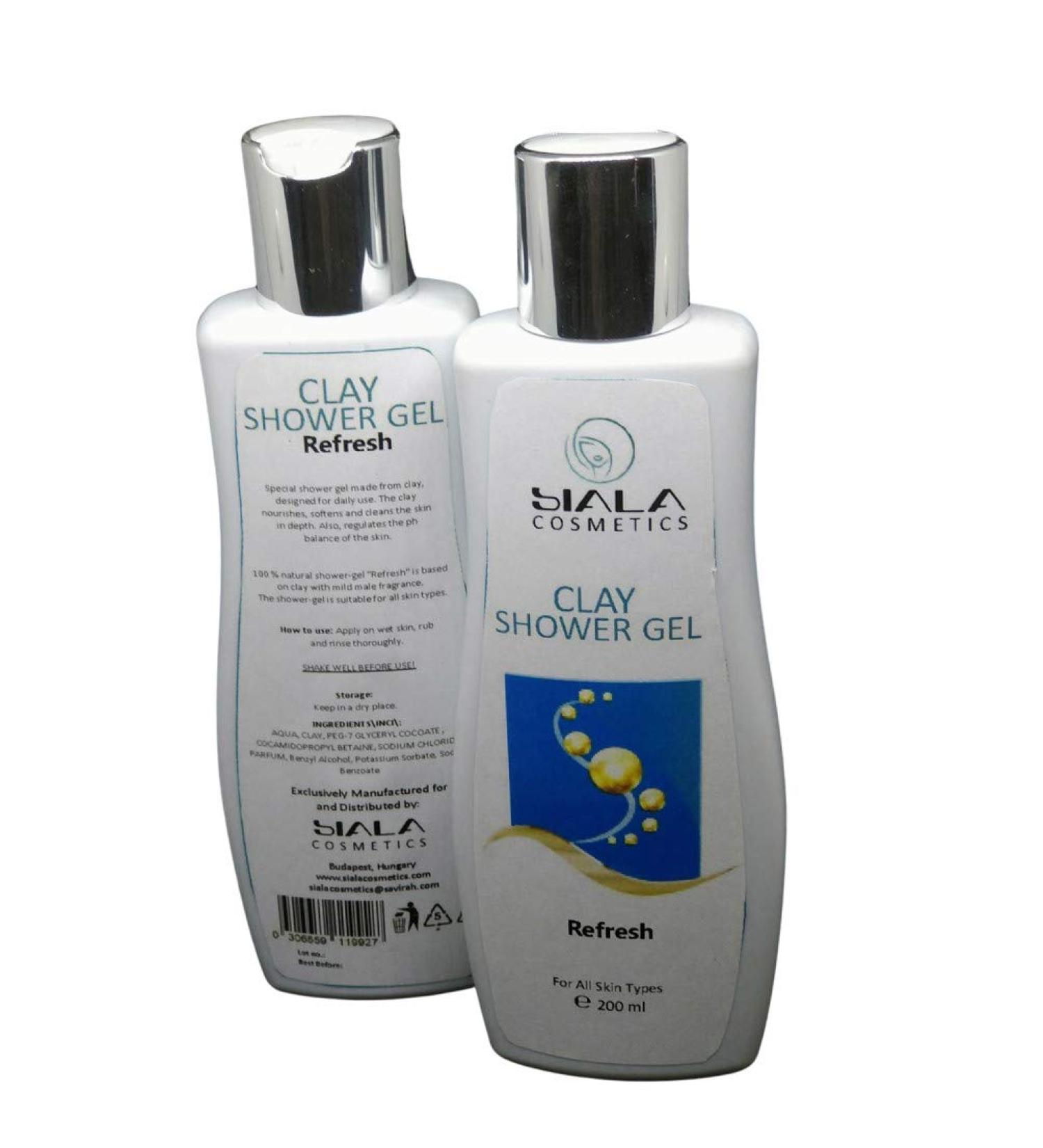 Clay Moisturising Shower Gel Refresh / Hydrate Nourish Body Wash/PH Balance / 100% ingredient Natural No Animals Testing Cruelty Free - Buy Online on GoSupps.com