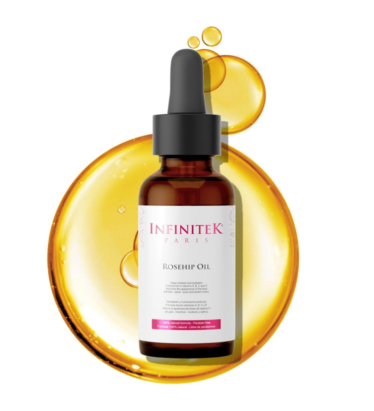 Buy Infinitek Paris Rosehip Oil 1 Fl Oz | Hydrating & Repairing Vitamin E Face Oil | Natural Moisturizer for Glowing Skin - Buy Online on GoSupps.com