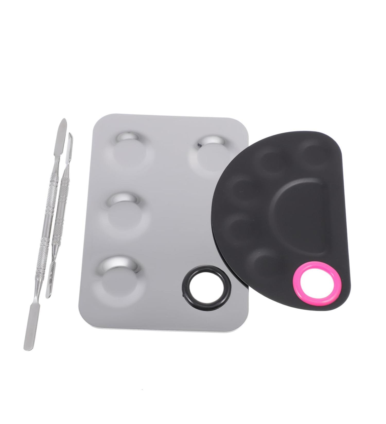 minkissy 1 Set Palette Manicure Color Mixing Trays Makeup Color Pallets with Mixing Stick Manicure Art Tools Nail Paint Mixing Boards Nail Art Tools Foundation Stainless Steel Nail Polish 15X10X0.5CM Silver - Buy Online on GoSupps.com