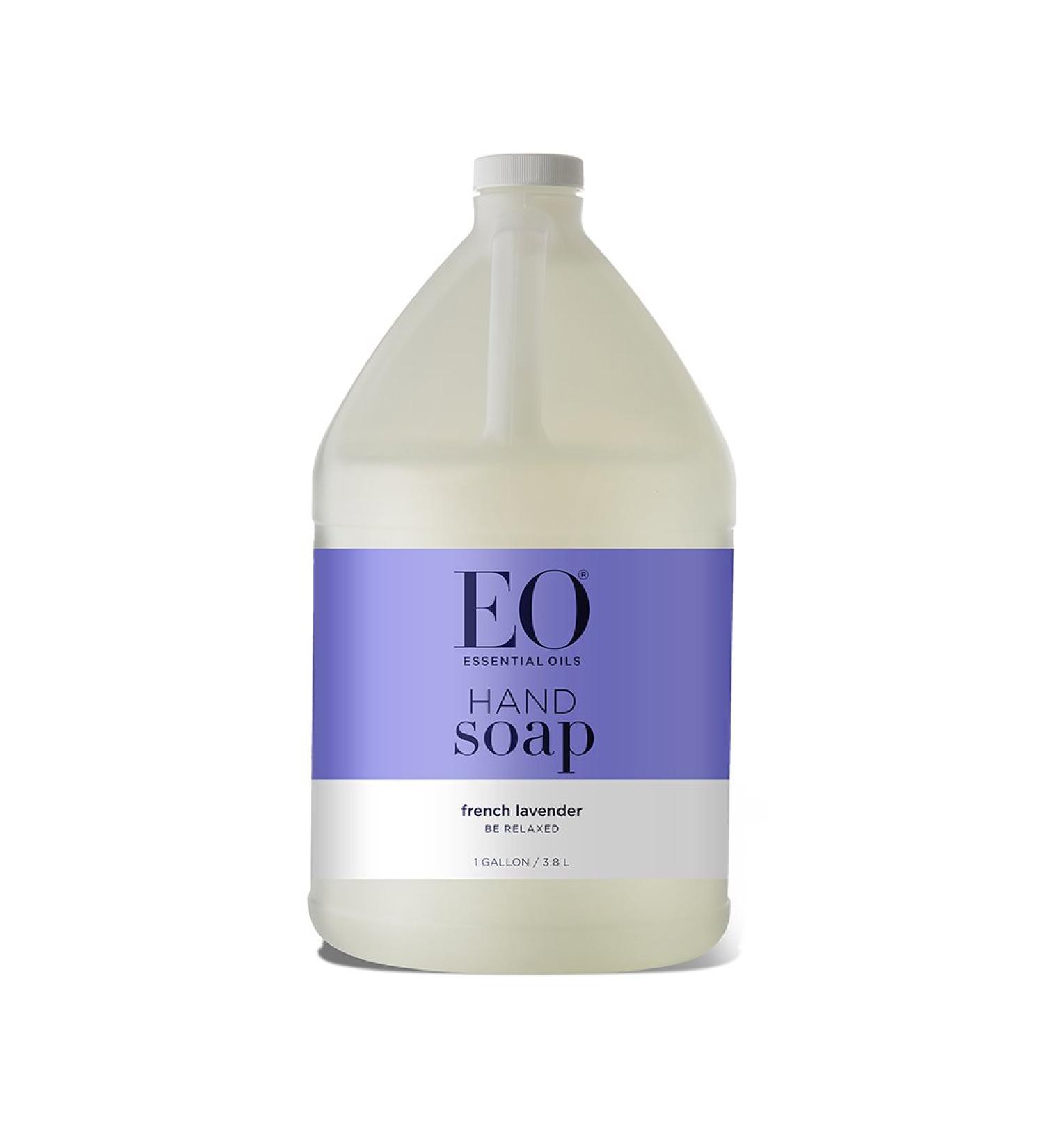 EO Organic French Lavender Liquid Hand Soap Refill - 128 oz Gentle Cleanser with Essential Oils - Buy Online on GoSupps.com