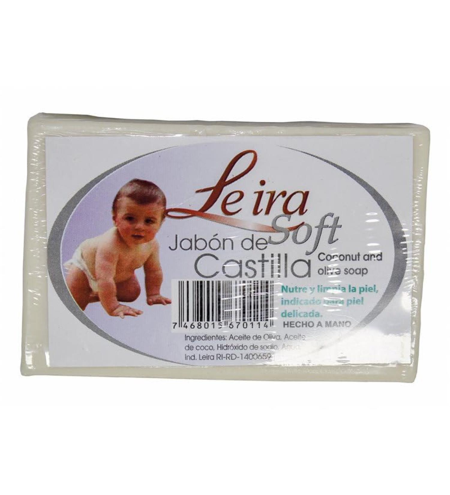 Jabon de Castilla Leira Soft Castile Soap 90g | Hypoallergenic Soap for Sensitive Baby Skin | International Shipping Available - Buy Online on GoSupps.com