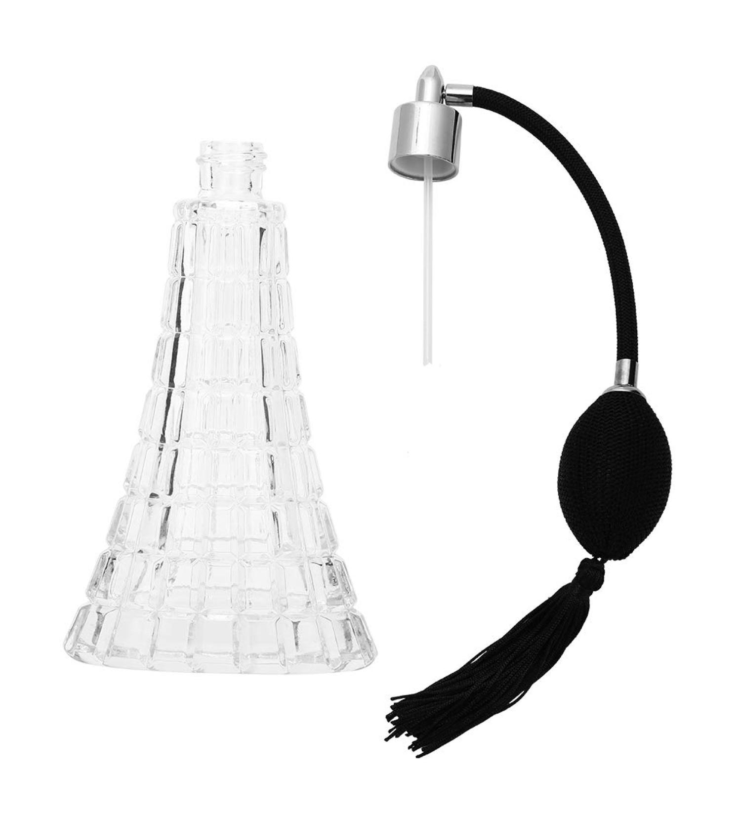 Yctze Vintage Refillable Perfume Bottle Antique Black Empty Glass Atomizer with Tassel Bulb Sprayer 75ml Ideal for Makeup Tools and Accessories - Buy Online on GoSupps.com