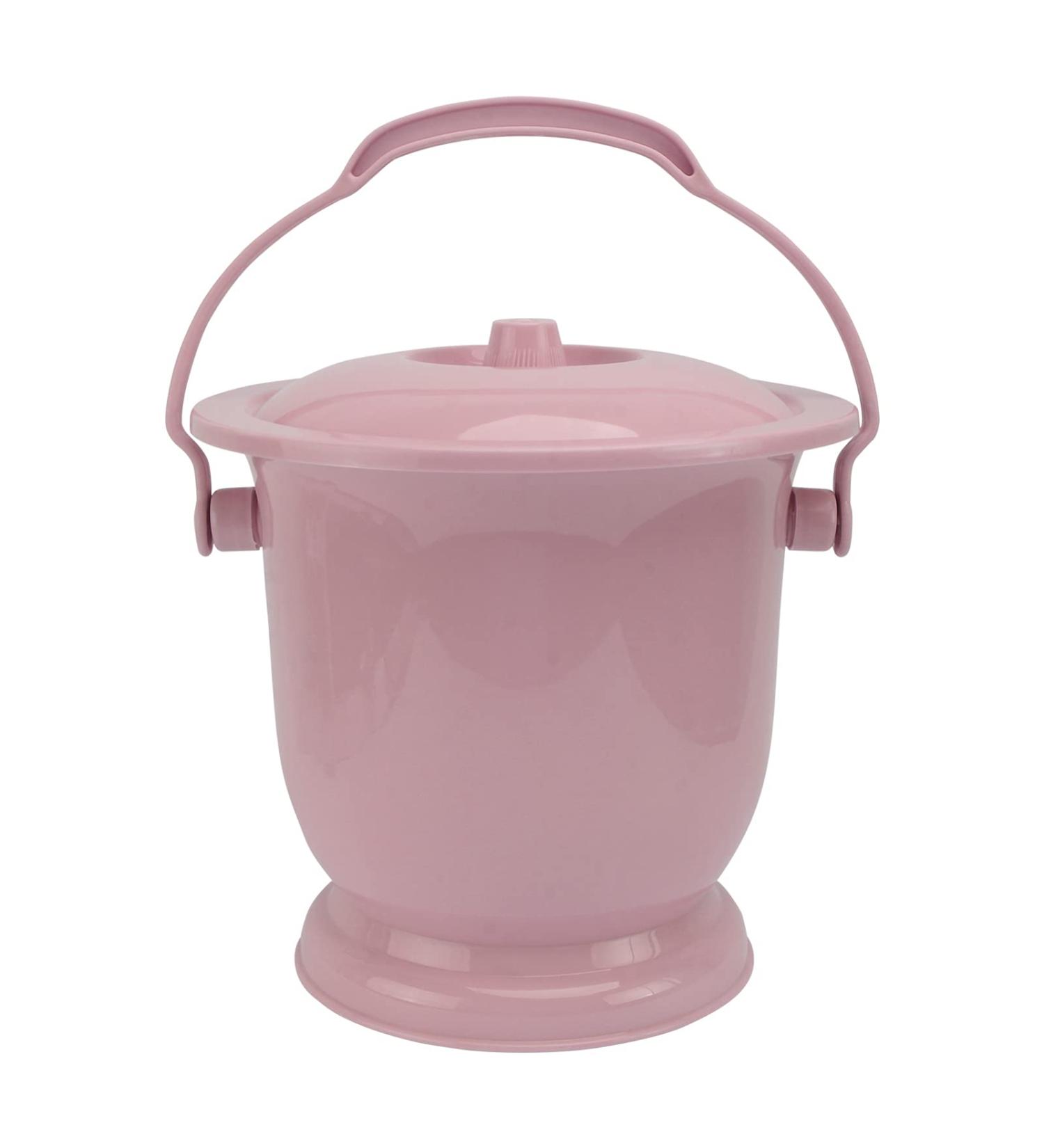 Portable Toilet Chamber Pot with Lid Handle Bedpan Urine Pots Urine Bucket Spittoon Potty Bottle Emergency Pee Bucket Containers for Home Hospital Camping Toilet (Pink) - Buy Online on GoSupps.com