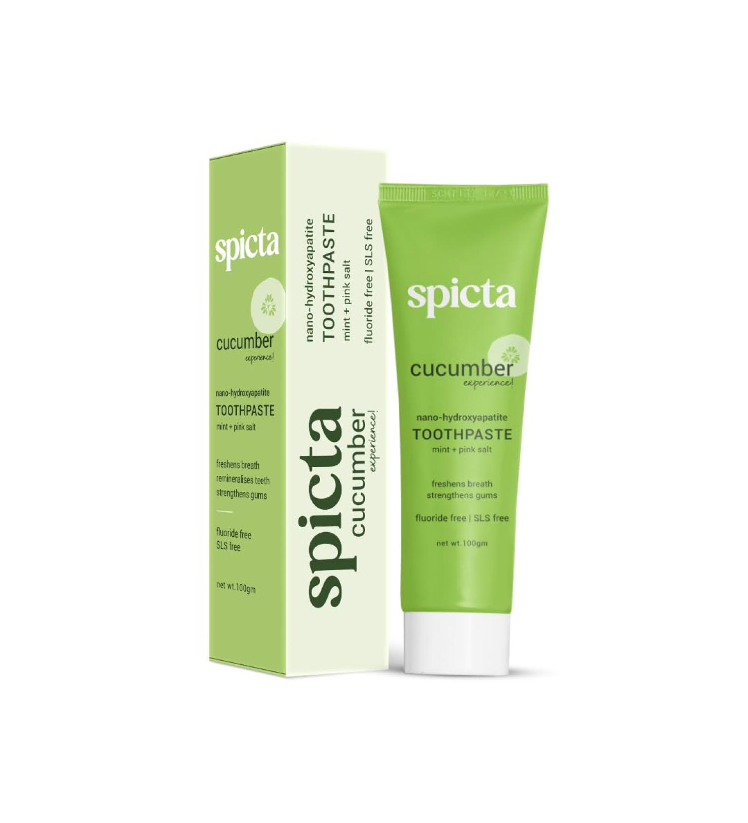 Toothpaste Cucumber Mint with Himalayan Pink Salt | Fluoride Free SLS & Paraben Free | Teeth Remineralization & Fresh Breath (3.5 Oz - Buy Online on GoSupps.com
