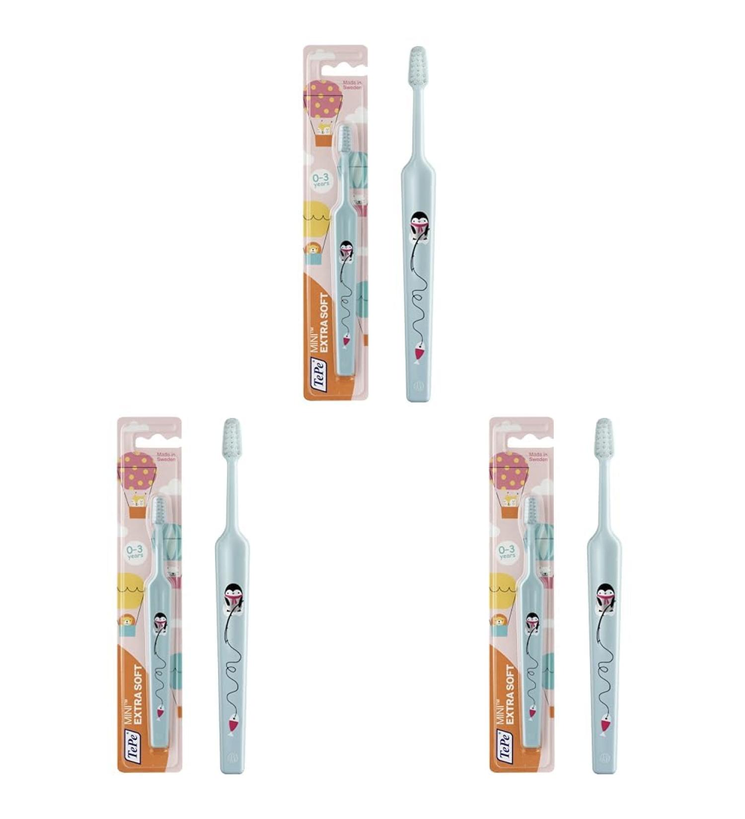 TEPE Mini Toothbrush - Extra Soft XSoft Assorted Colors Pack of 3 - Ideal for Sensitive Teeth International Shipping - Buy Online on GoSupps.com