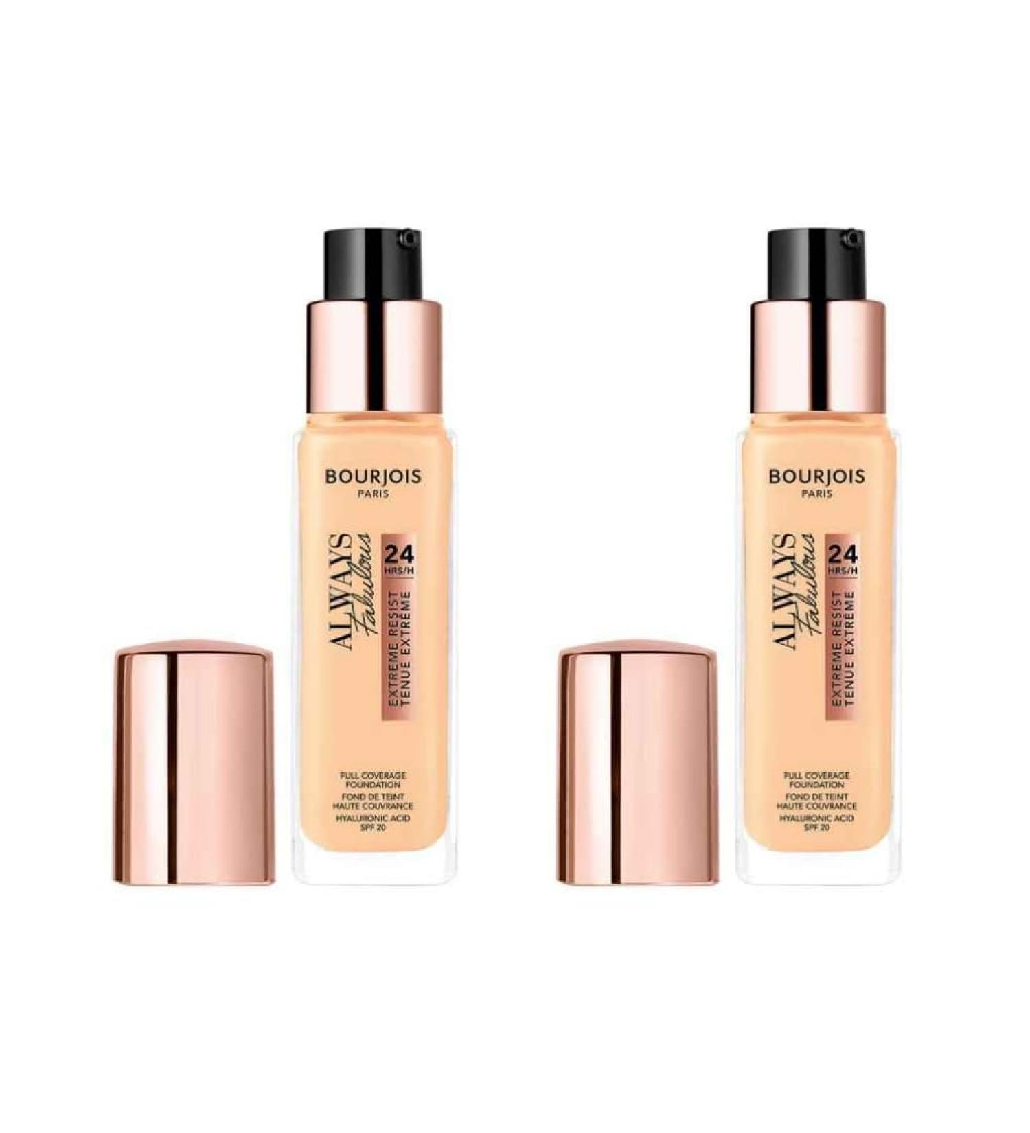 Bourjois Paris 2 x Bourjois Always Fabulous 24hr Extreme Resist Foundation 420 Licht Zand