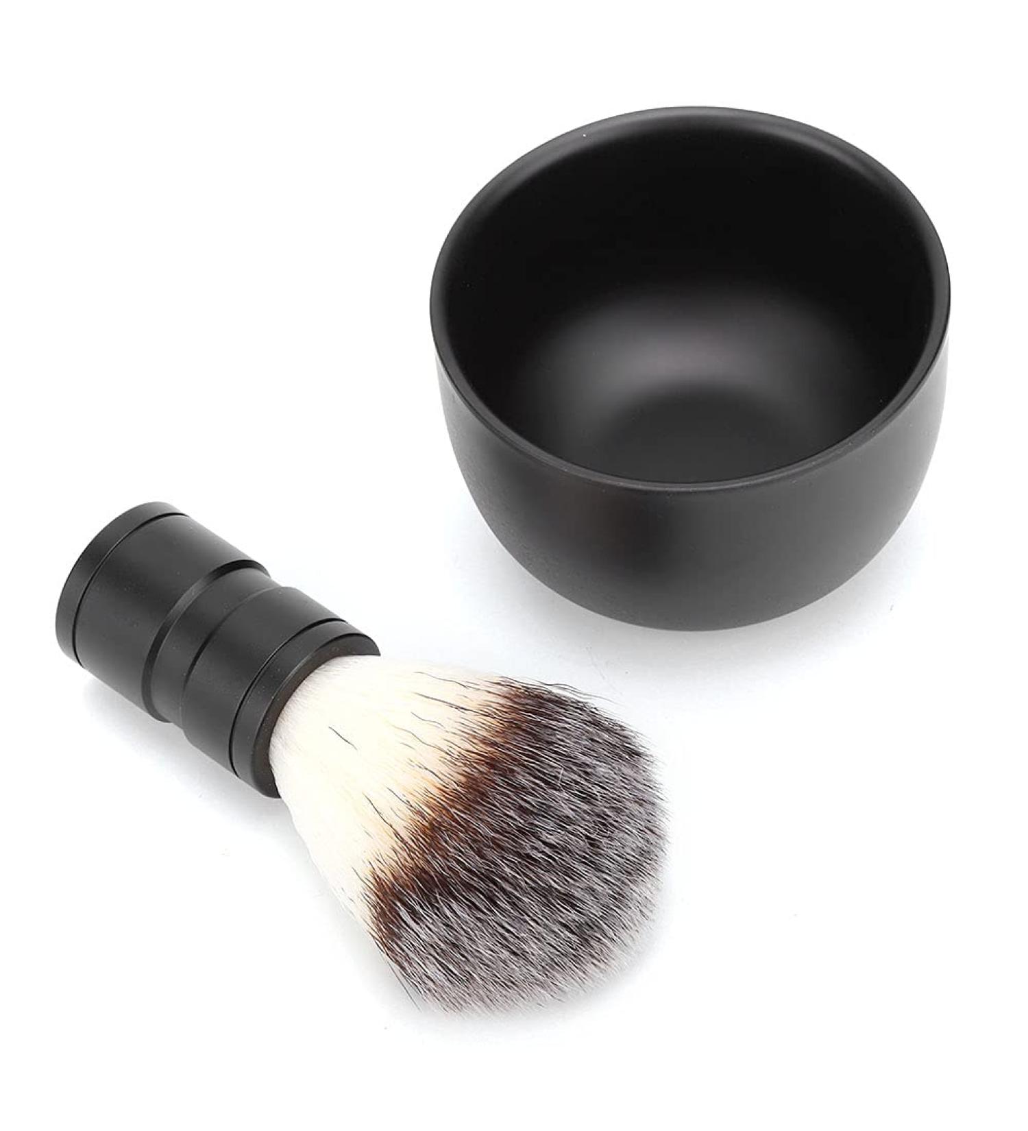 Premium Stainless Steel Shaving Soap Cup & Beard Care Brush Set - Manual Shaving Essentials for Men - International Shipping Available - Buy Online on GoSupps.com