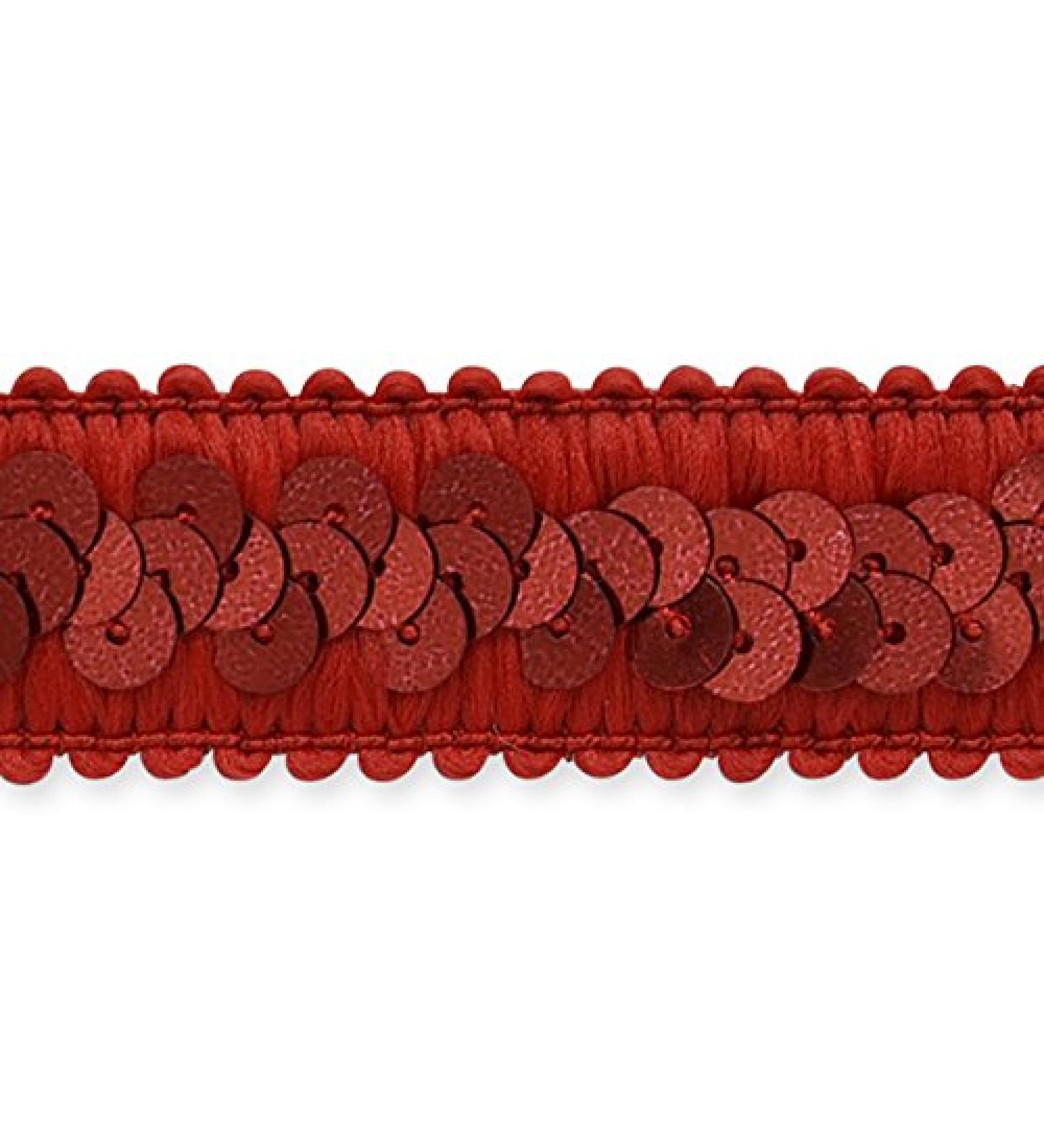 Trims by the Yard Darcey Sequin Stretch Red | (5 Yard Cut) Trim