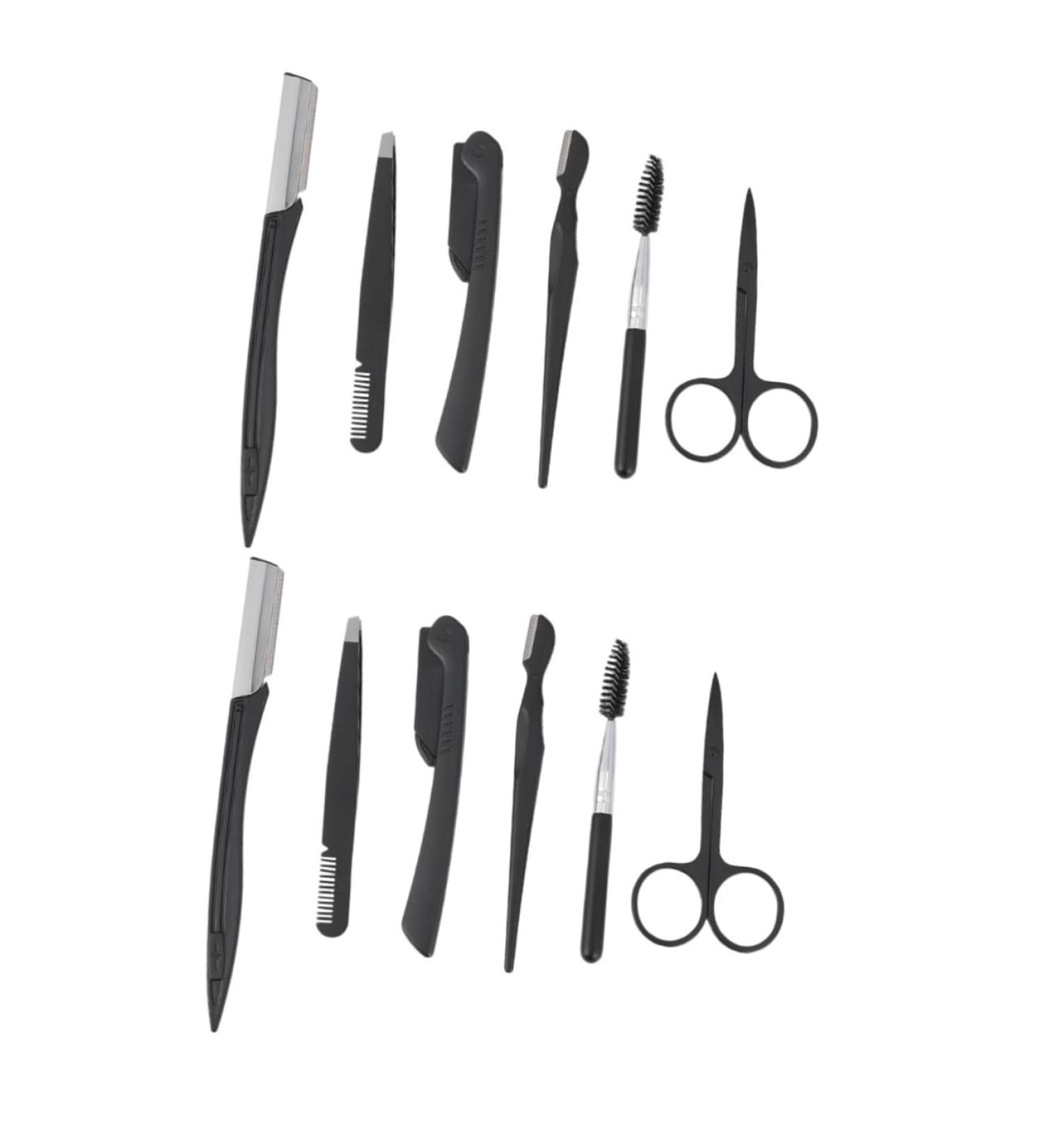 FOMIYES 12-Piece Eyebrow Trimming Set - Grooming Tools Scissors & Comb | International Shipping - Buy Online on GoSupps.com