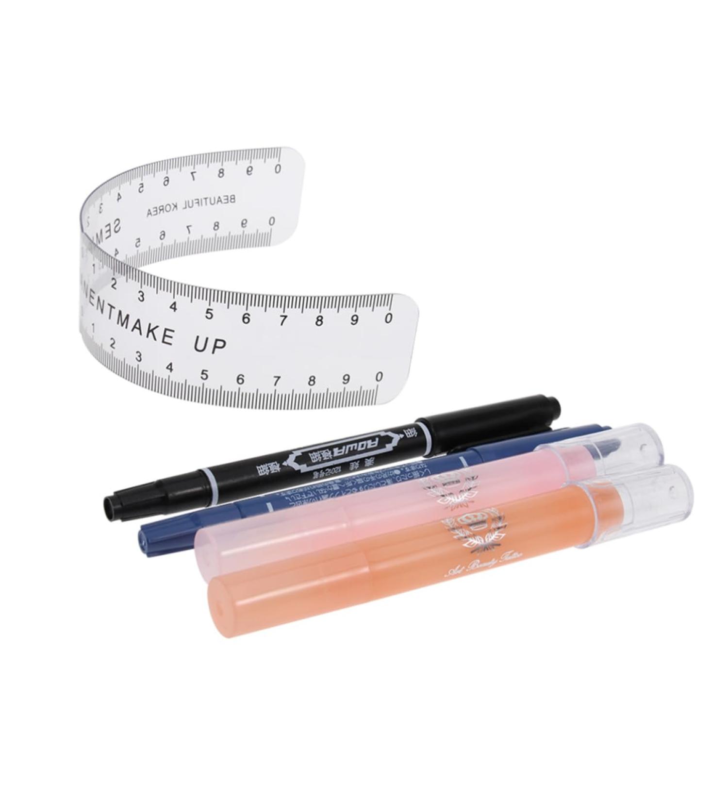 Mikinona Eyebrow Pencil Eyebrow Pen Eyebrow Microblading Kit Eyebow Kit Set Disposable Tool Disposable Eyebrow Ruler medium As Shown - Buy Online on GoSupps.com