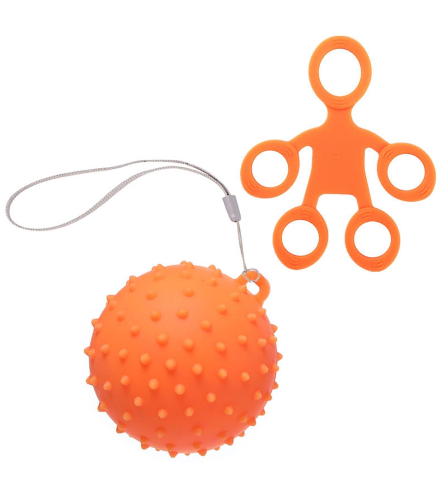 Handmade Silicone Gymnastics Ball - Stress Relief & Hand Training Equipment in Bright Orange - Buy Online on GoSupps.com